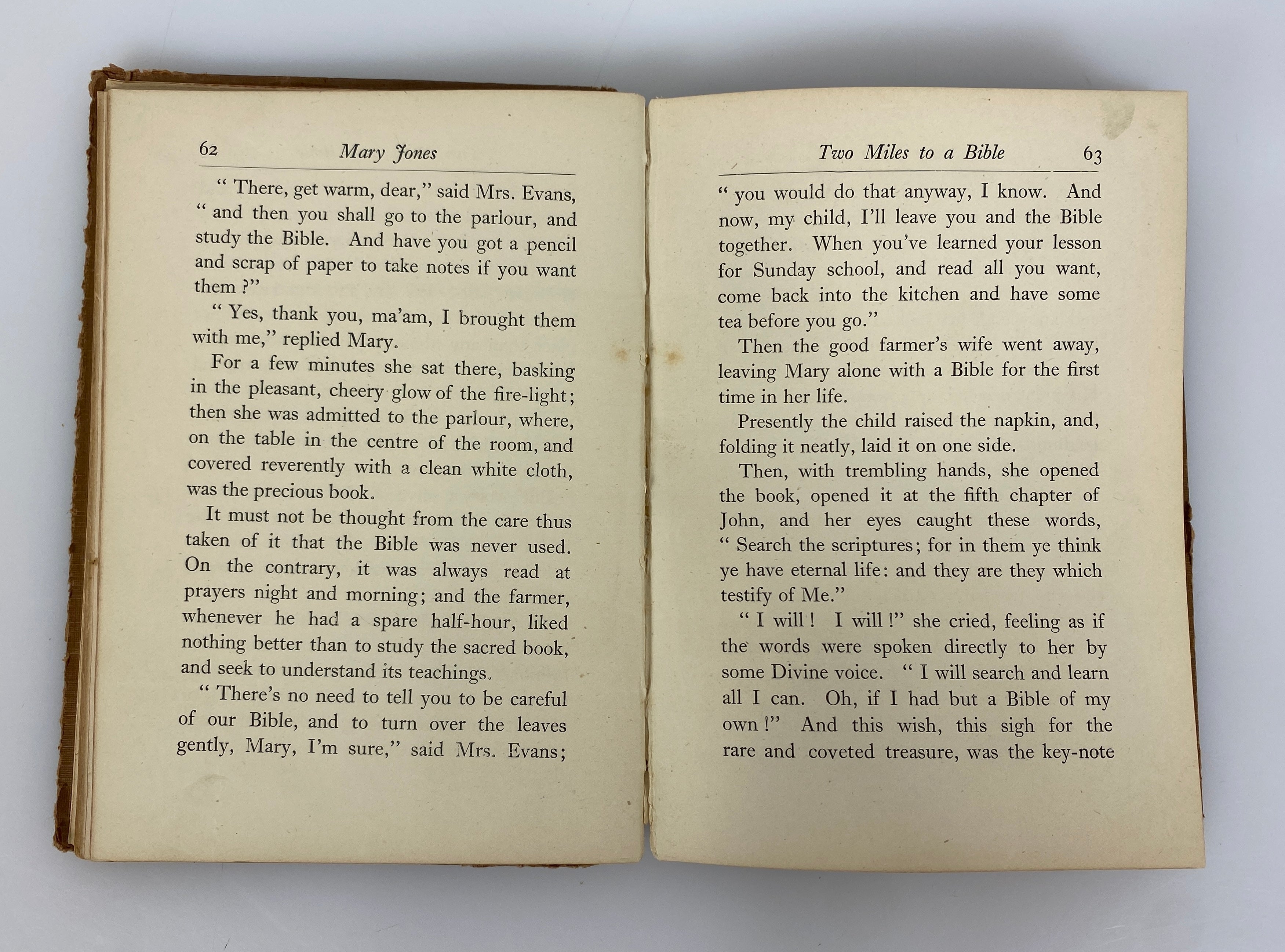 The Story of Mary Jones and Her Bible by M.E.R. 1927 Antique HC