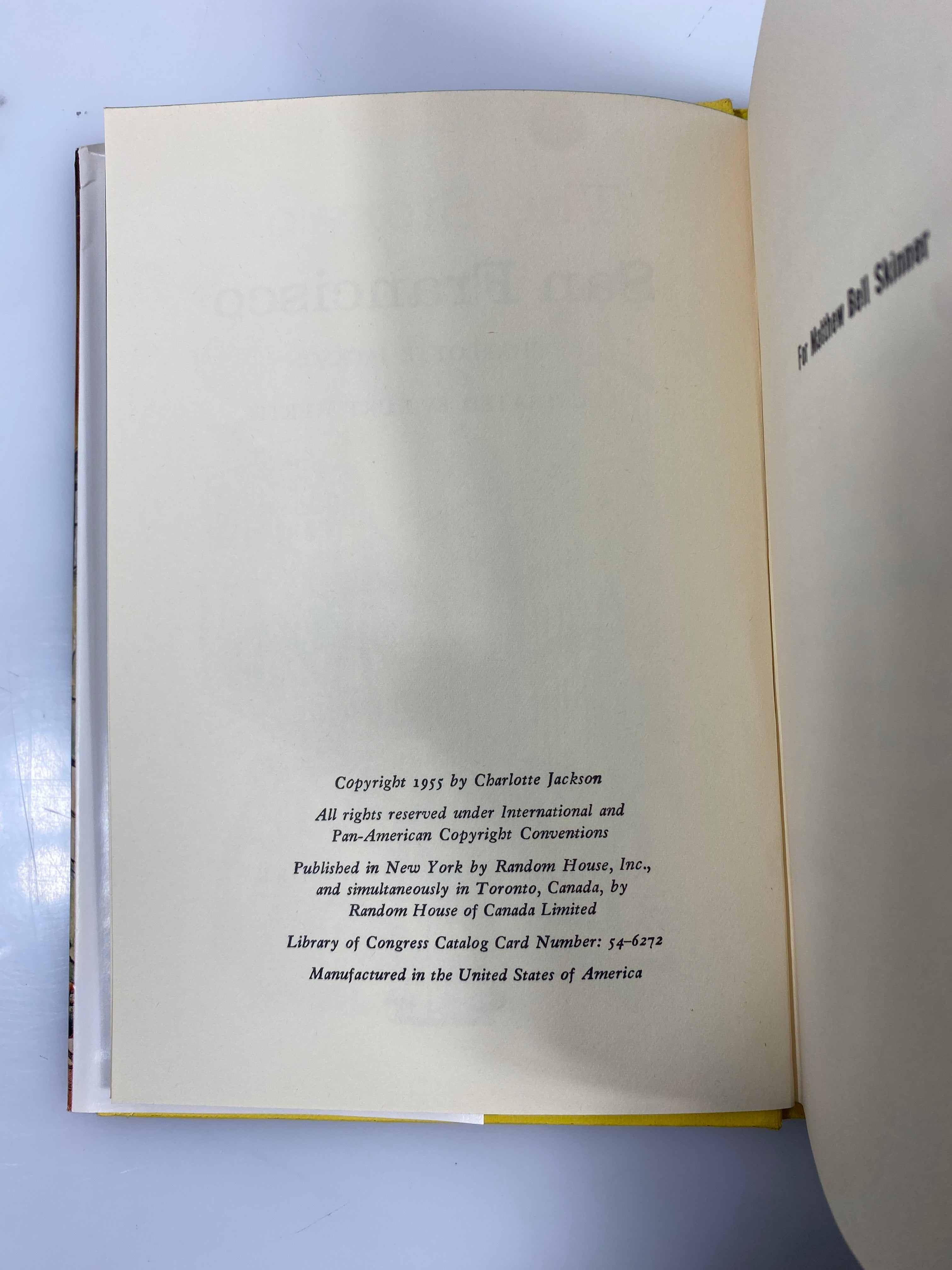 The Story of San Francisco Charlotte Jackson Random House 1955 HCDJ