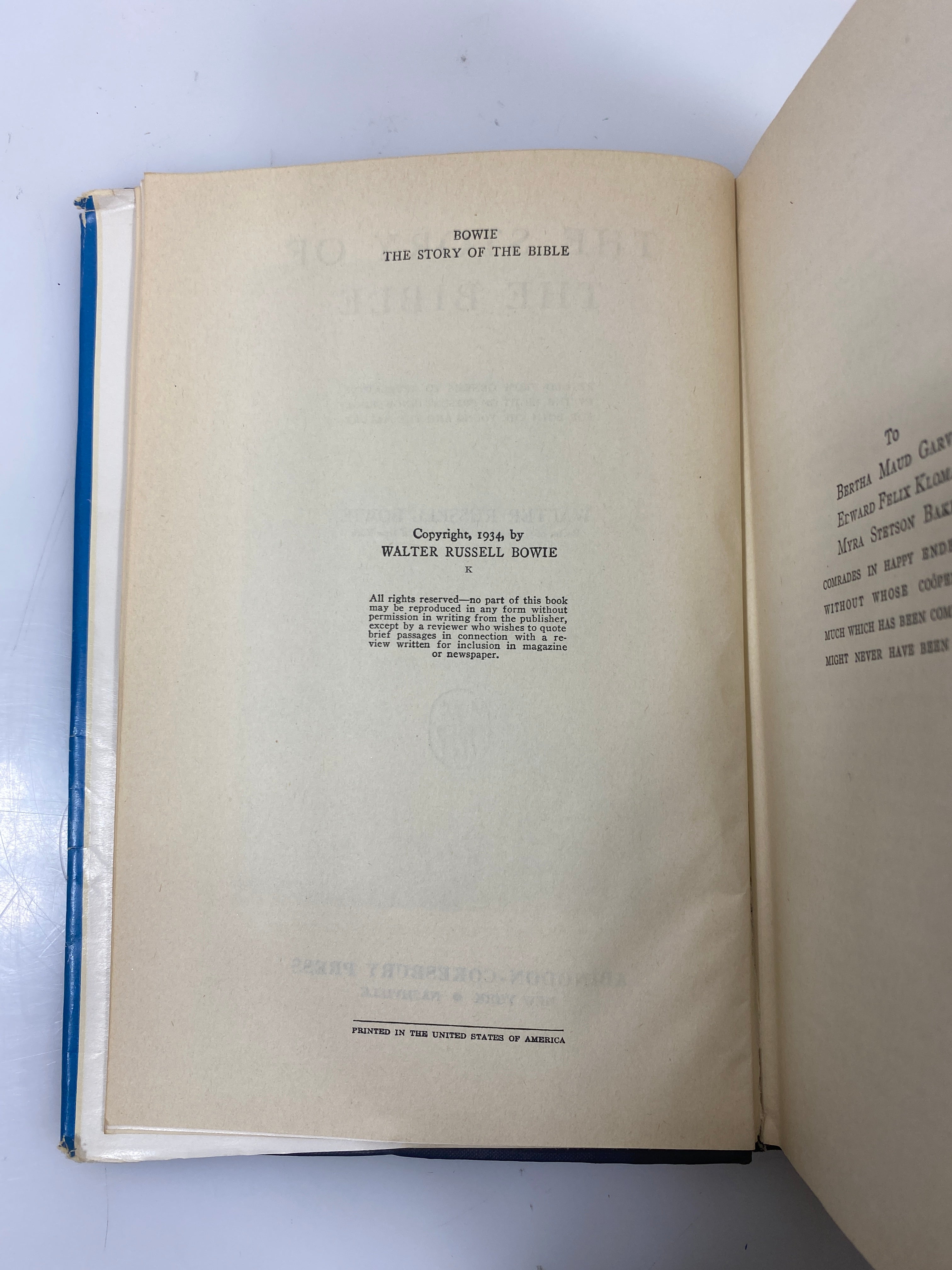 The Story of the Bible by Walter Russell Bowie 1934 HCDJ
