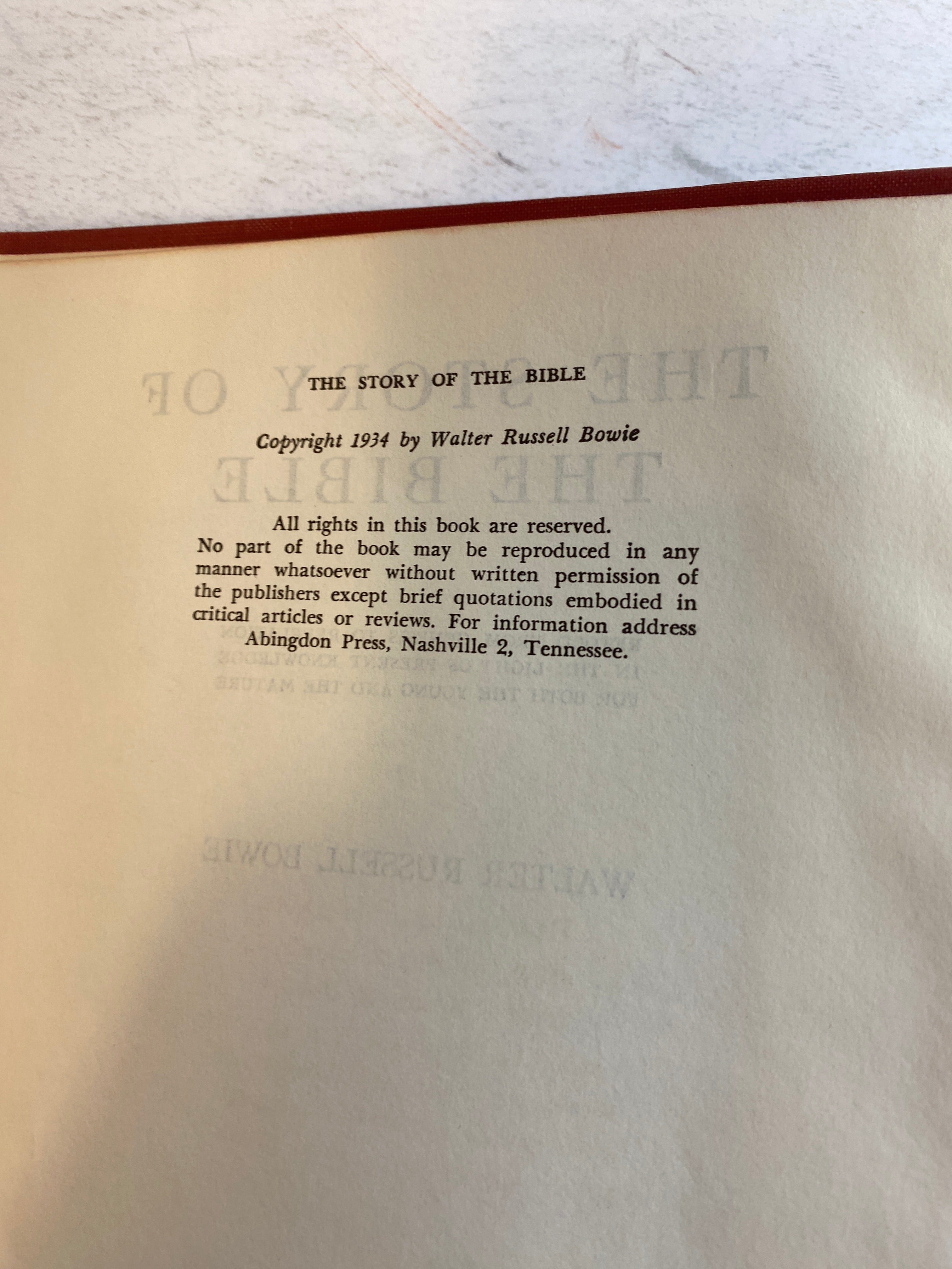 The Story of the Bible Walter Bowie HC 1934