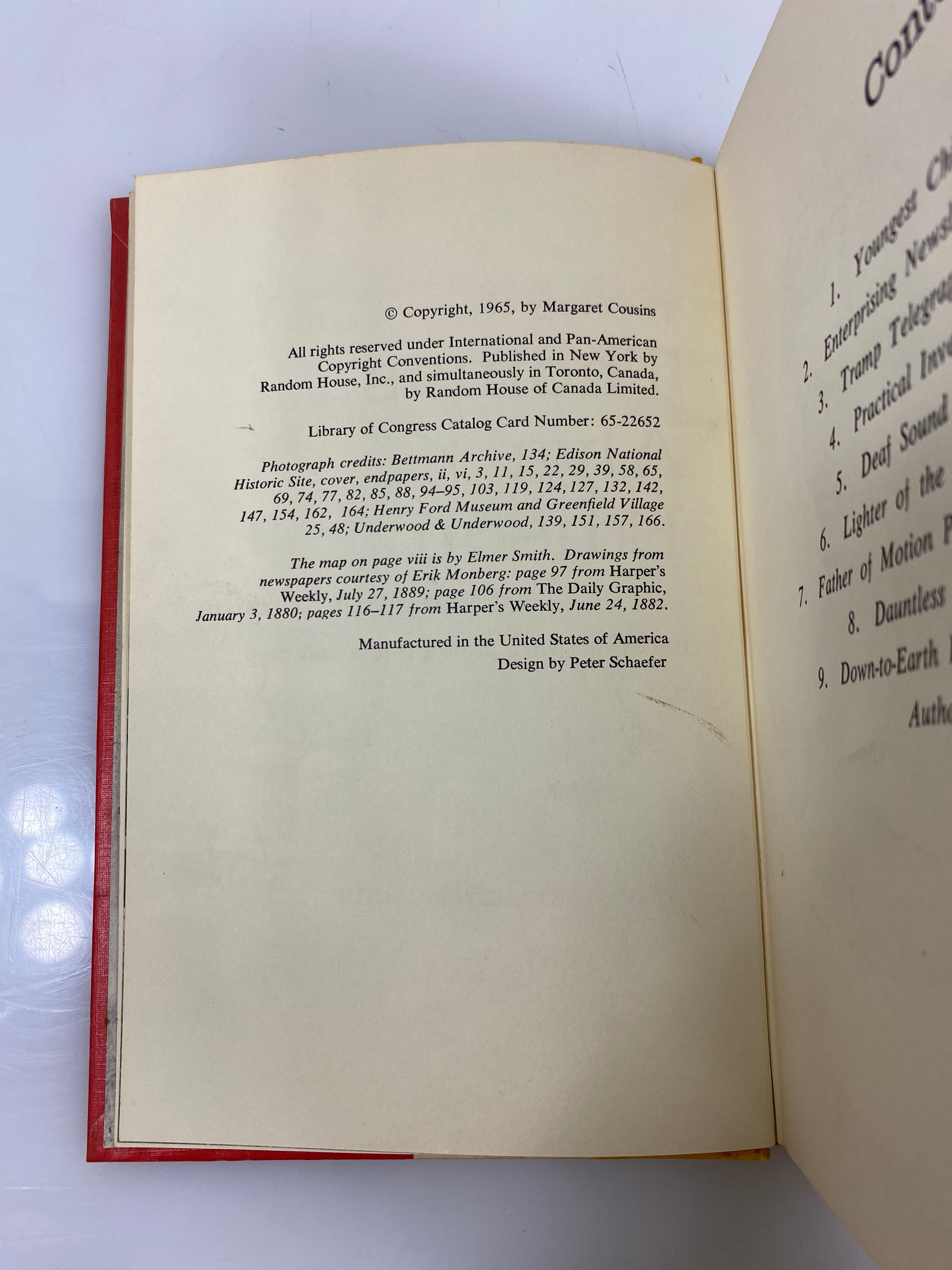 The Story of Thomas Alva Edison by Cousin Random House 1965 HC