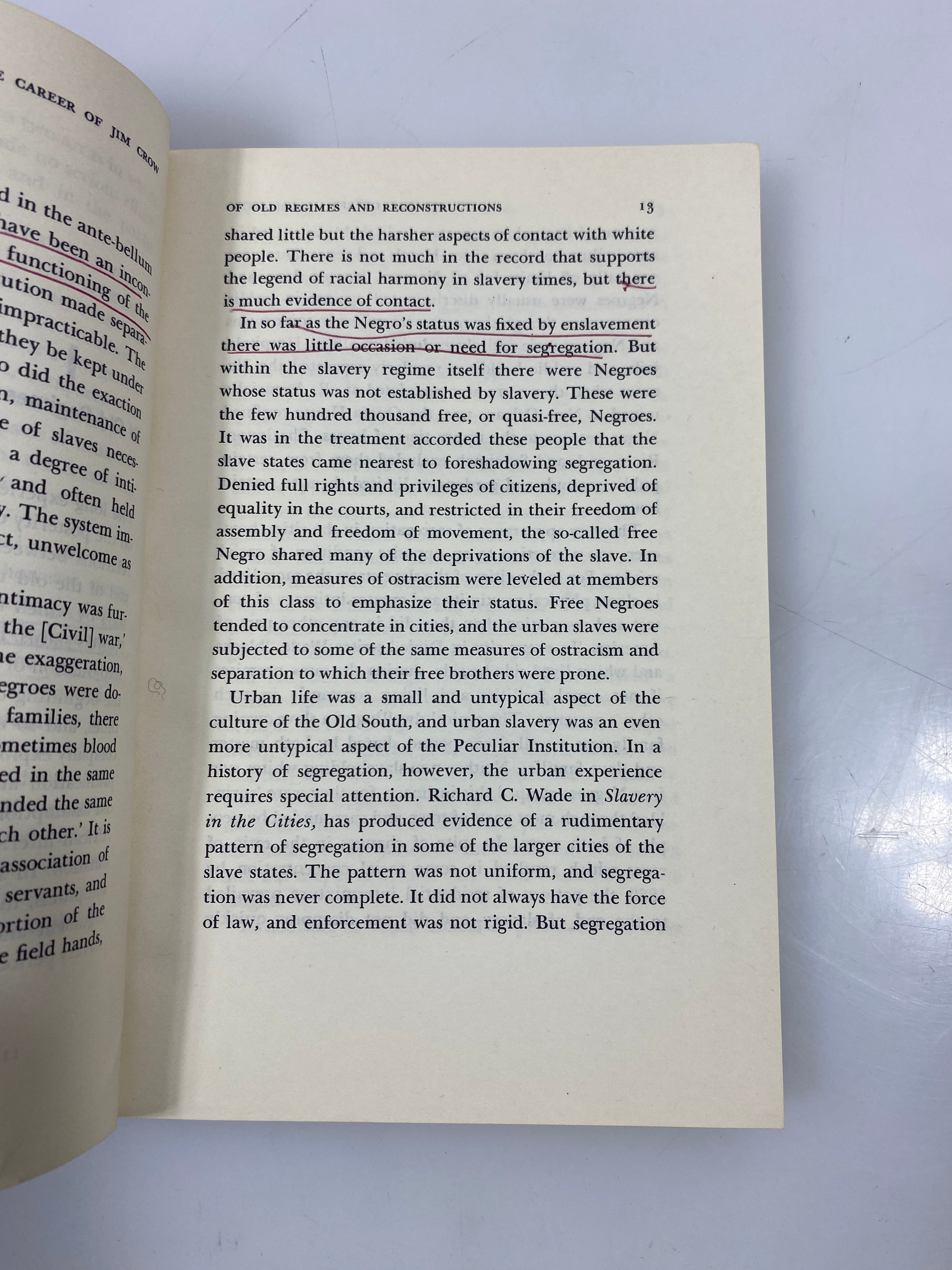 The Strange Career of Jim Crow by Woodward 2nd Revised Ed. 1966 SC