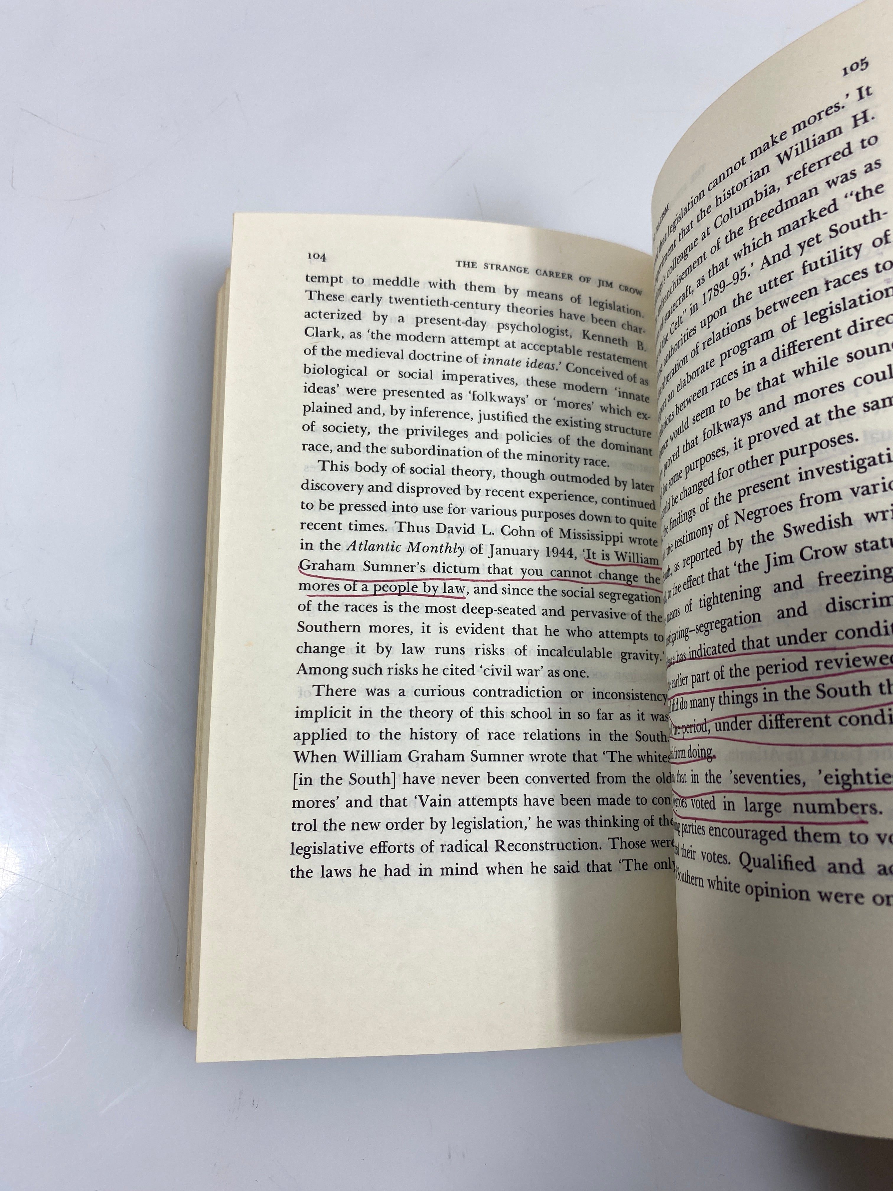The Strange Career of Jim Crow by Woodward 2nd Revised Ed. 1966 SC