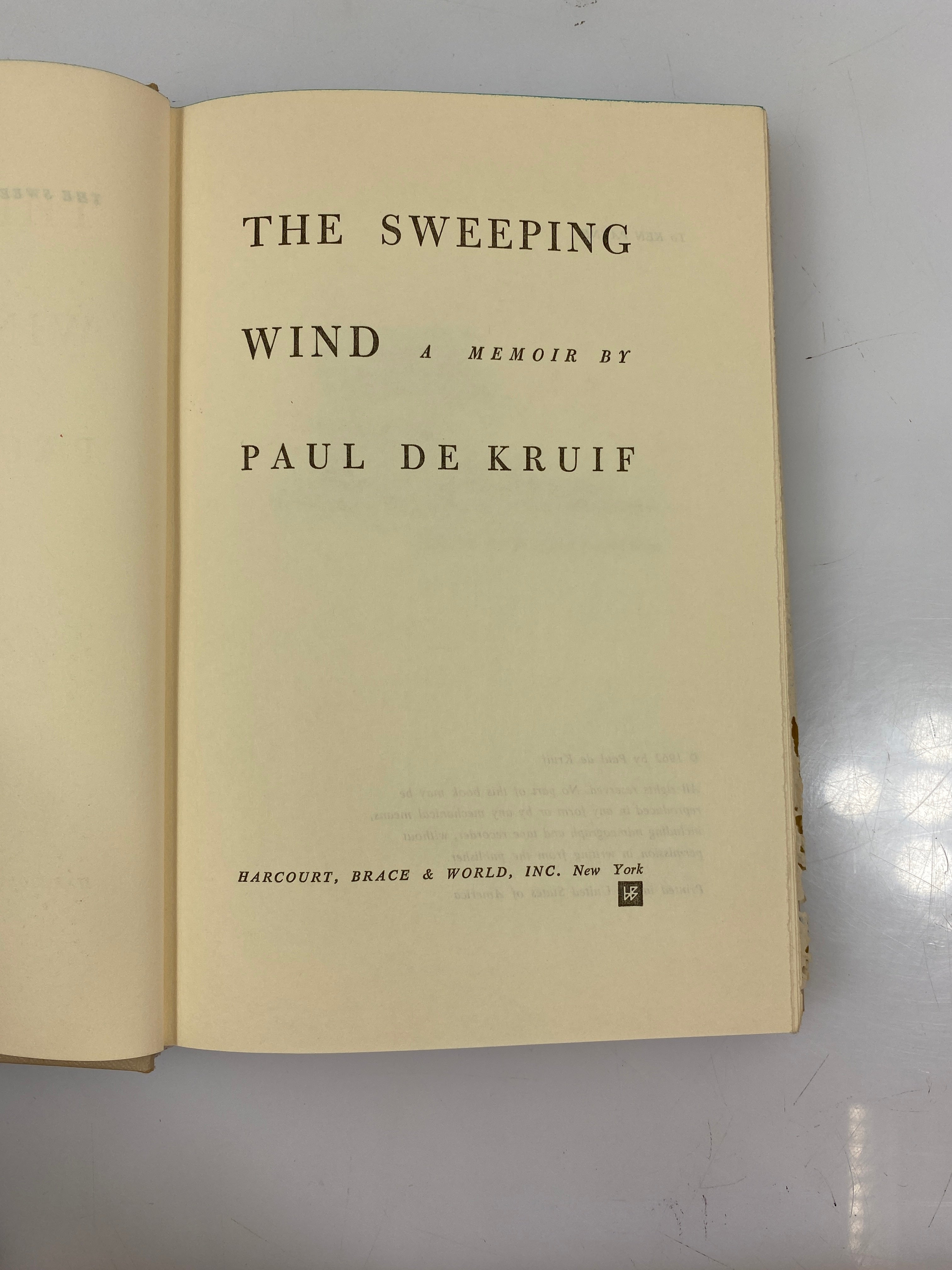 The Sweeping Wind Paul de Kruif 1962 HCDJ BCE