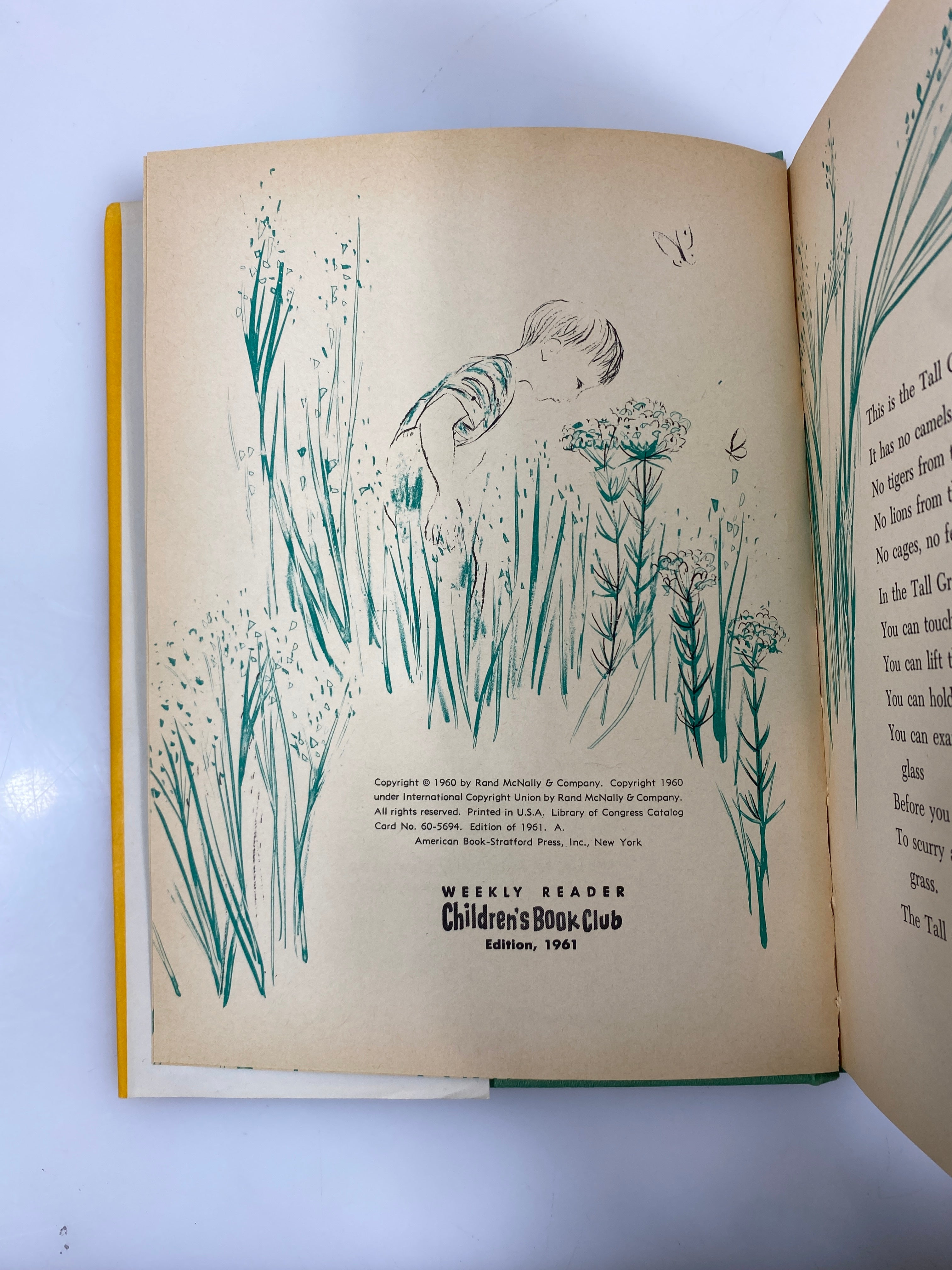 The Tall Grass Zoo Lubell/Lubell Weekly Reader Children's Book Club 1961 HCDJ