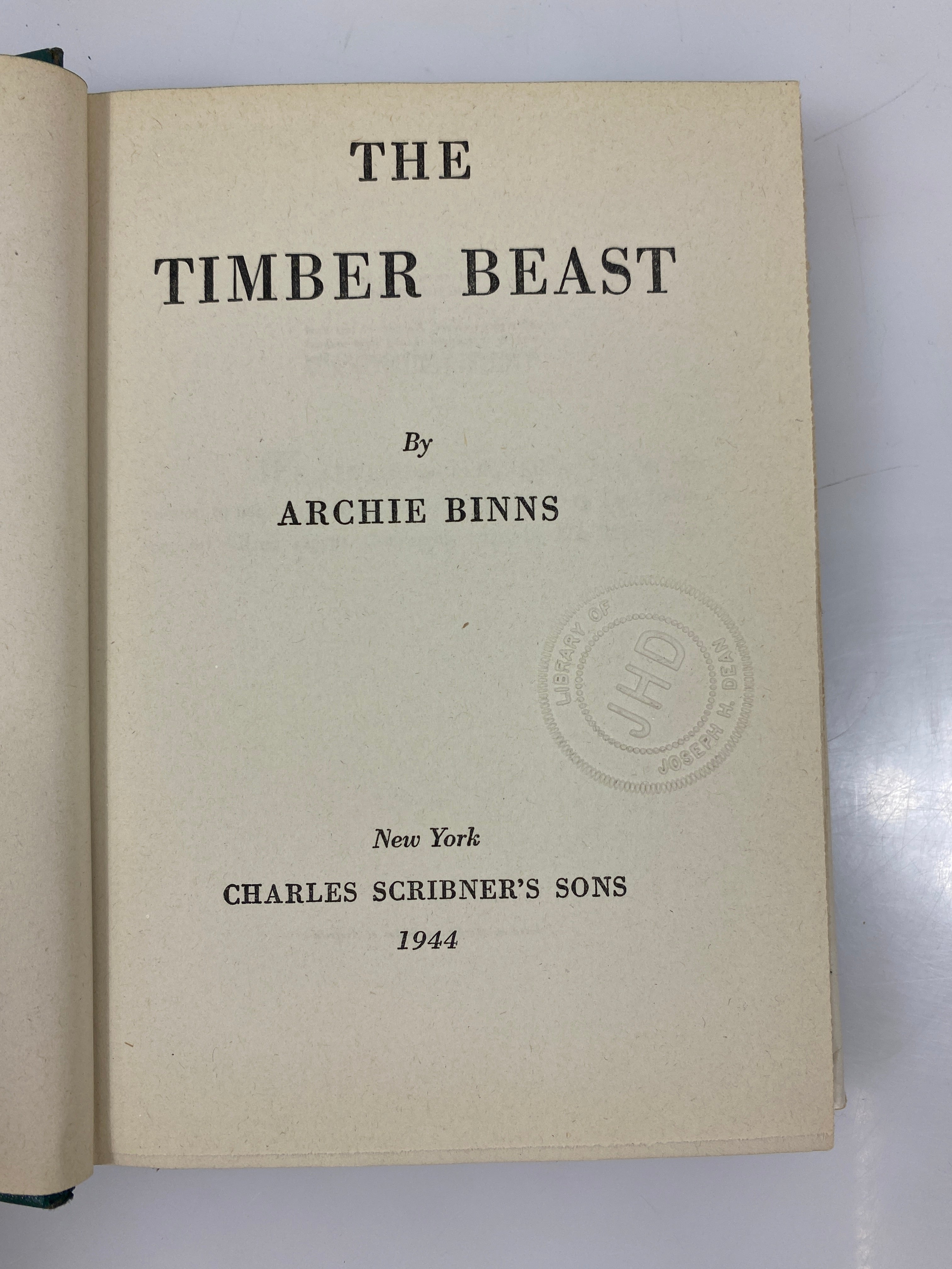 The Timber Beast by Binns 1944 HCDJ