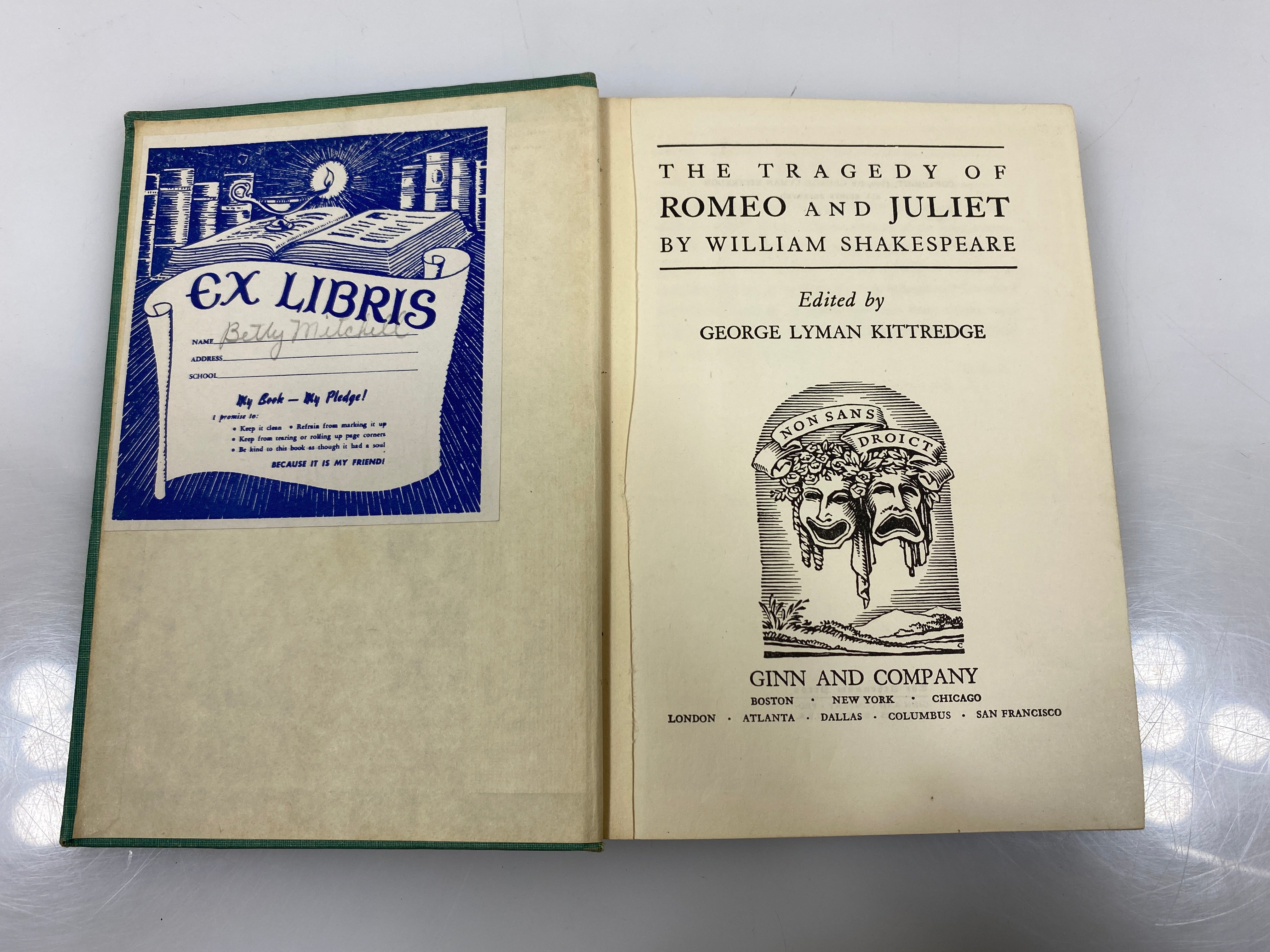 The Tragedy of Romeo and Juliet Shakespeare 1940 HC