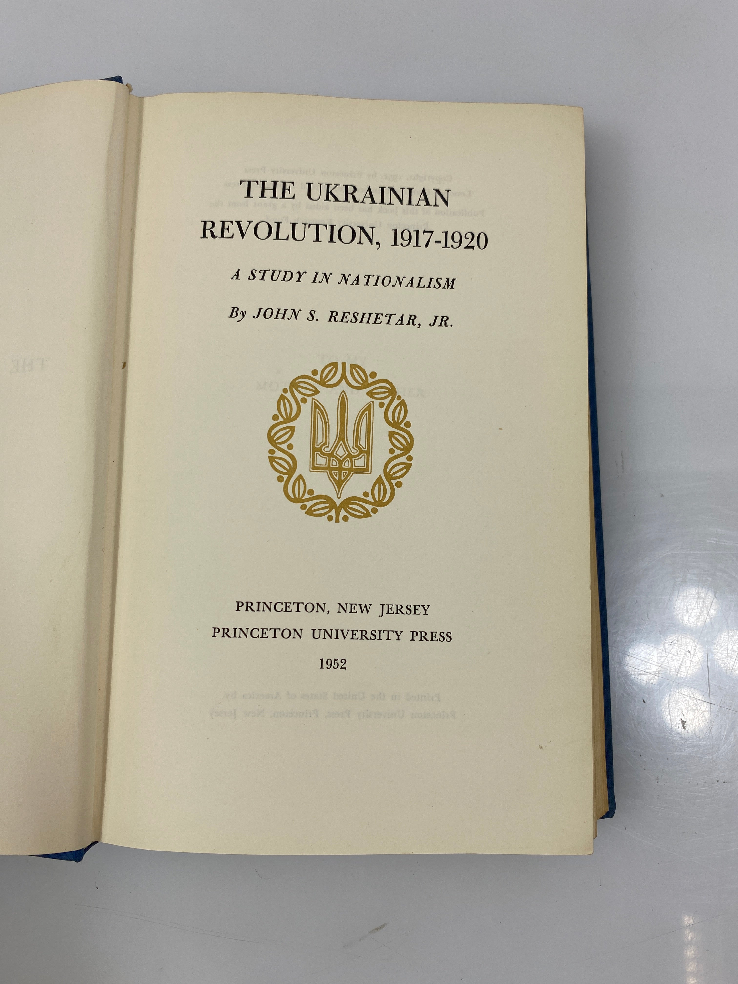 The Ukrainian Revolution, 1917-1920 by Reshetar Jr. 1952 HC