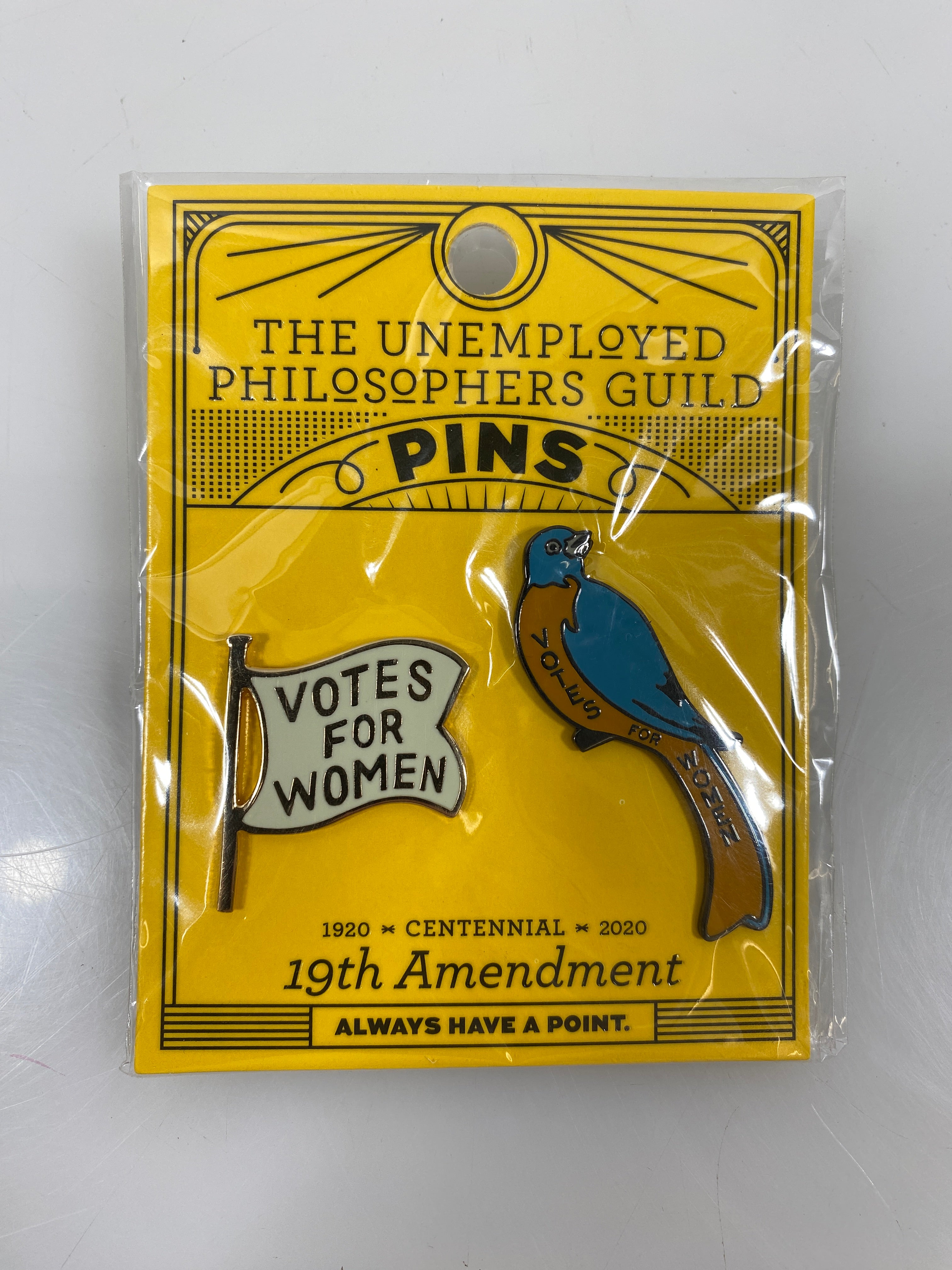 The Unemployed Philosophers Guild 19th Amendment Pins *New*
