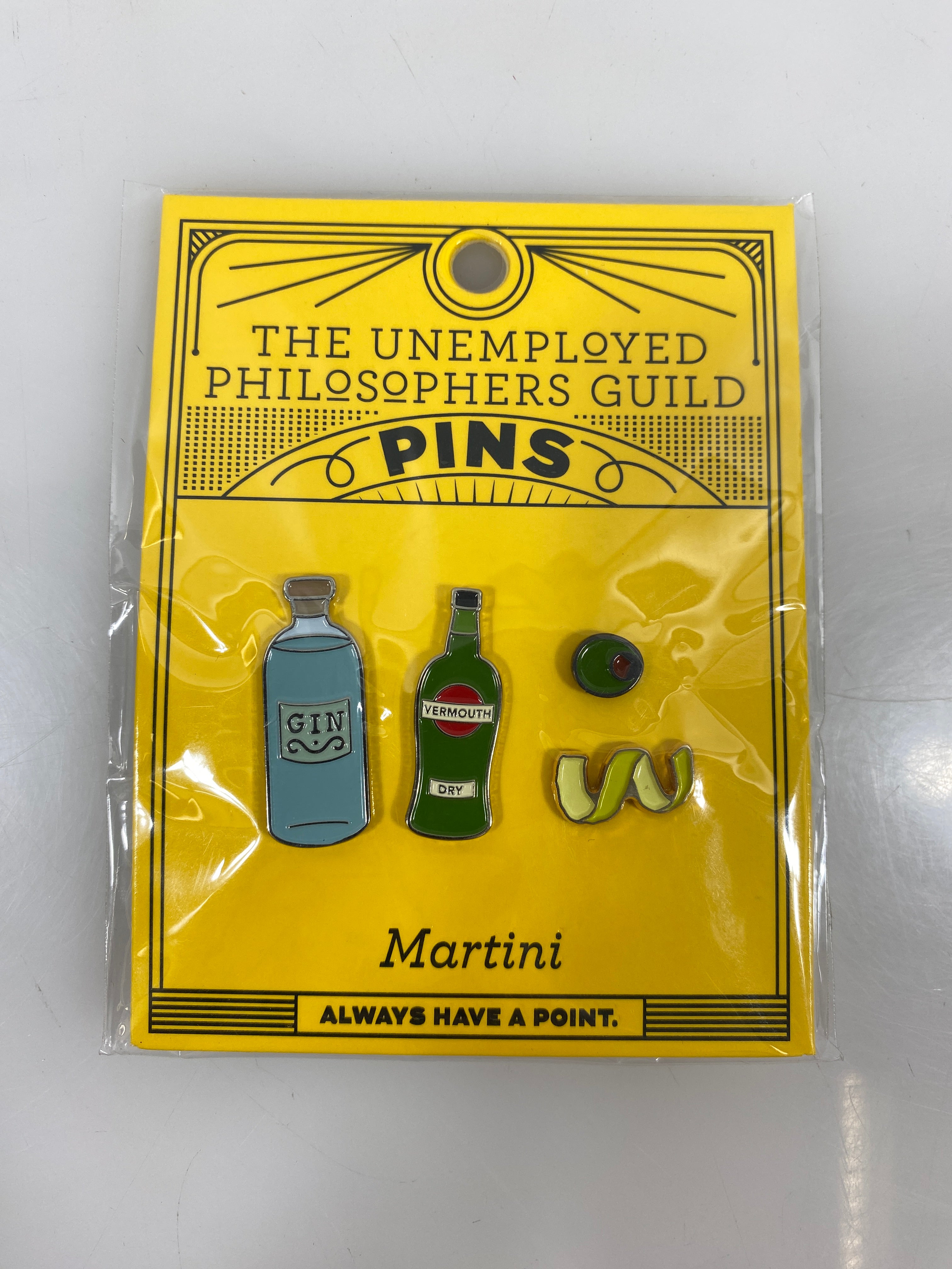 The Unemployed Philosophers Guild Martini Pins *New*