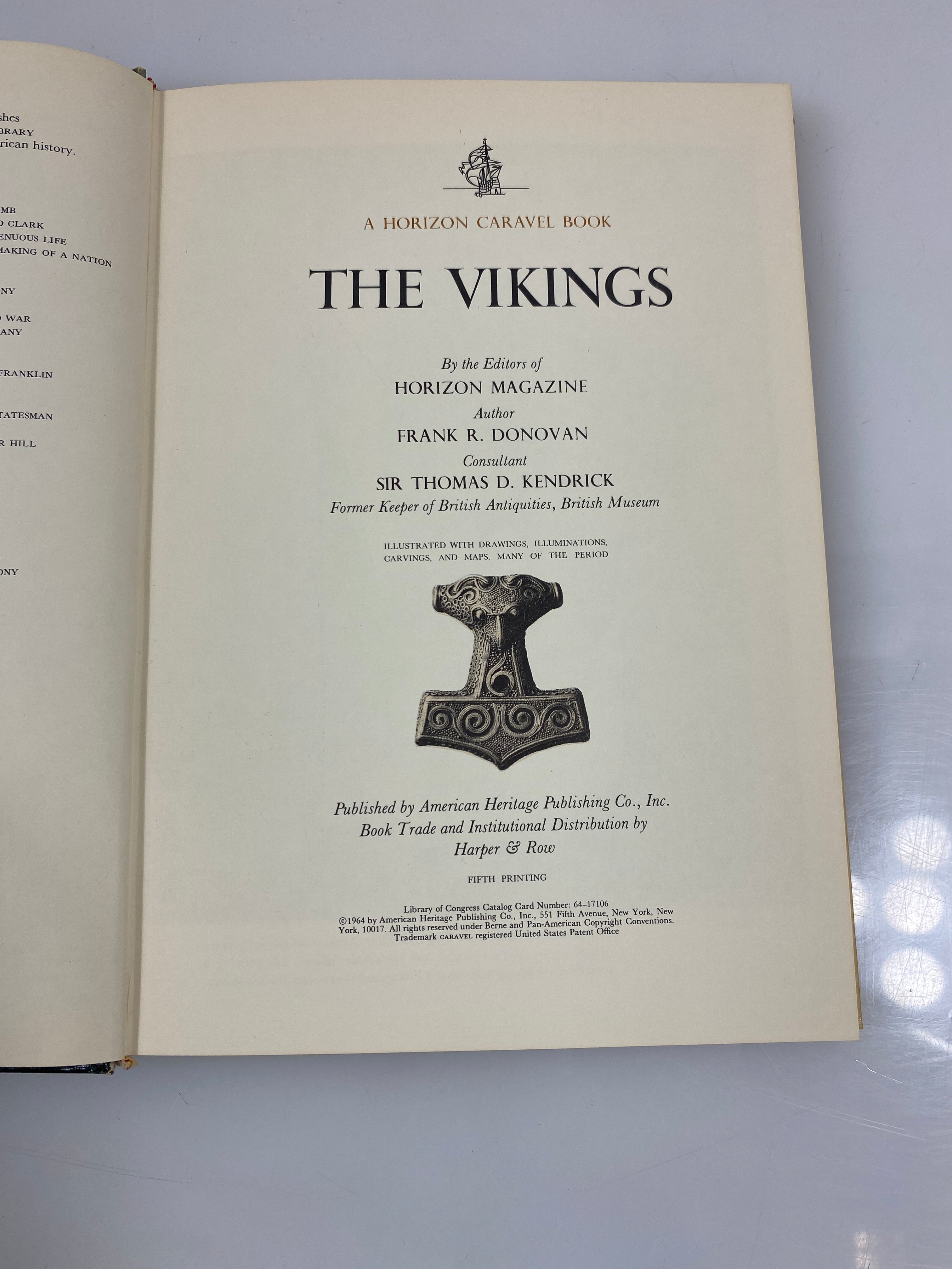 The Vikings by Donovan Horizon Caravel Book 1964 HC