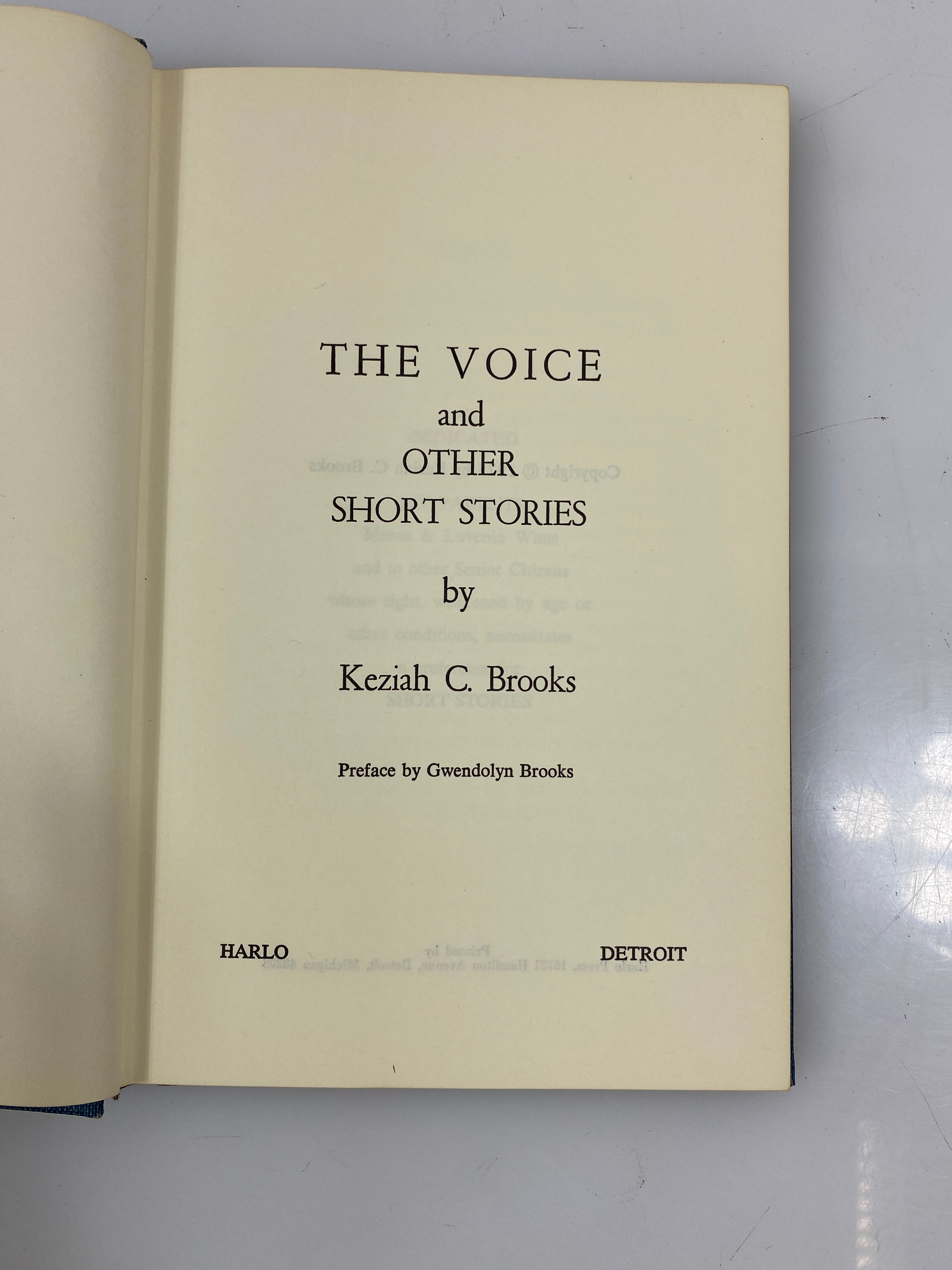 The Voice and Other Short Stories Keziah Brooks Harlo Press 1975 HC