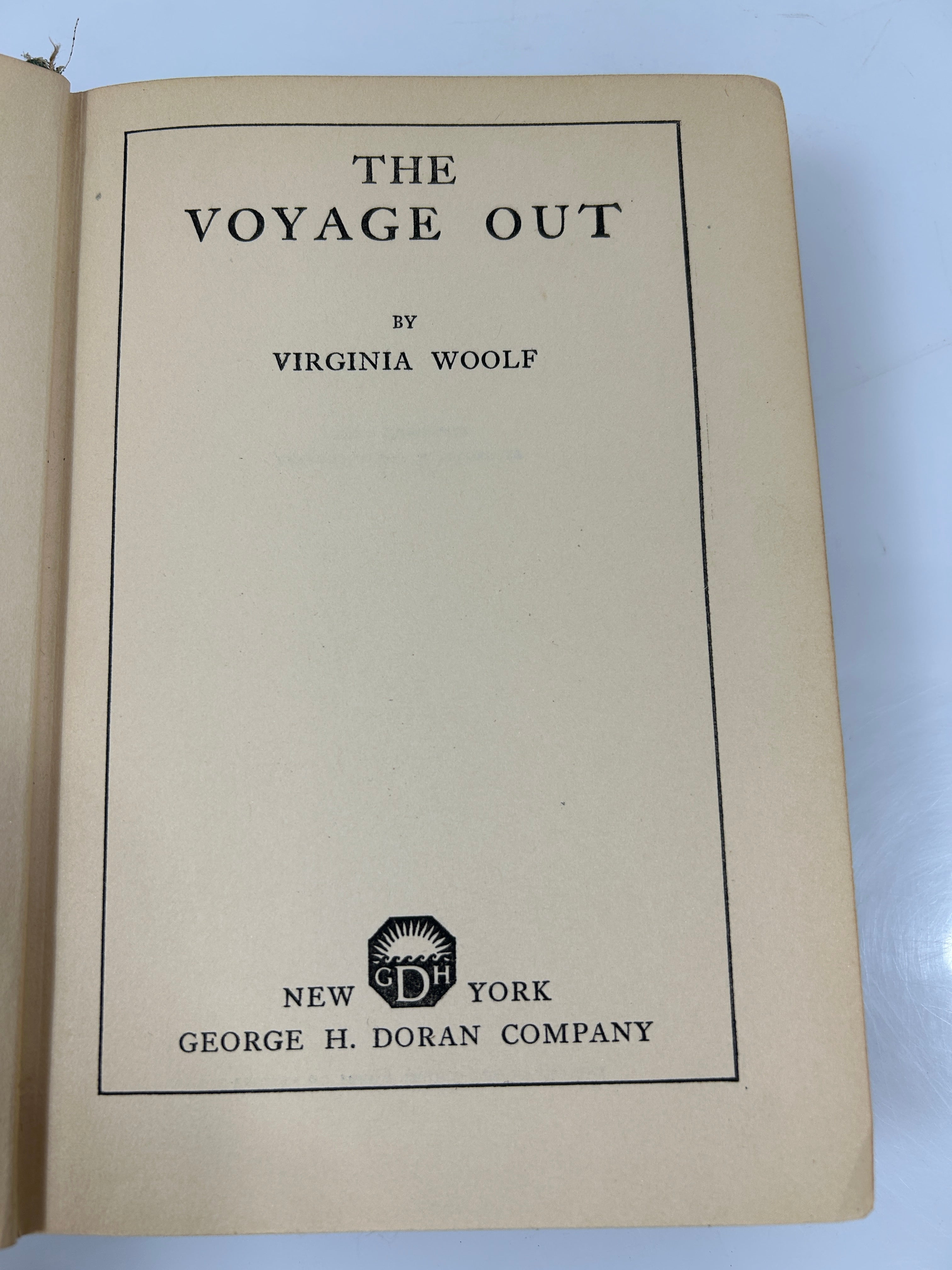 The Voyage Out by Virginia Woolf 1st US Ed Doran w/Black Ink & Blind-Stamp 1920