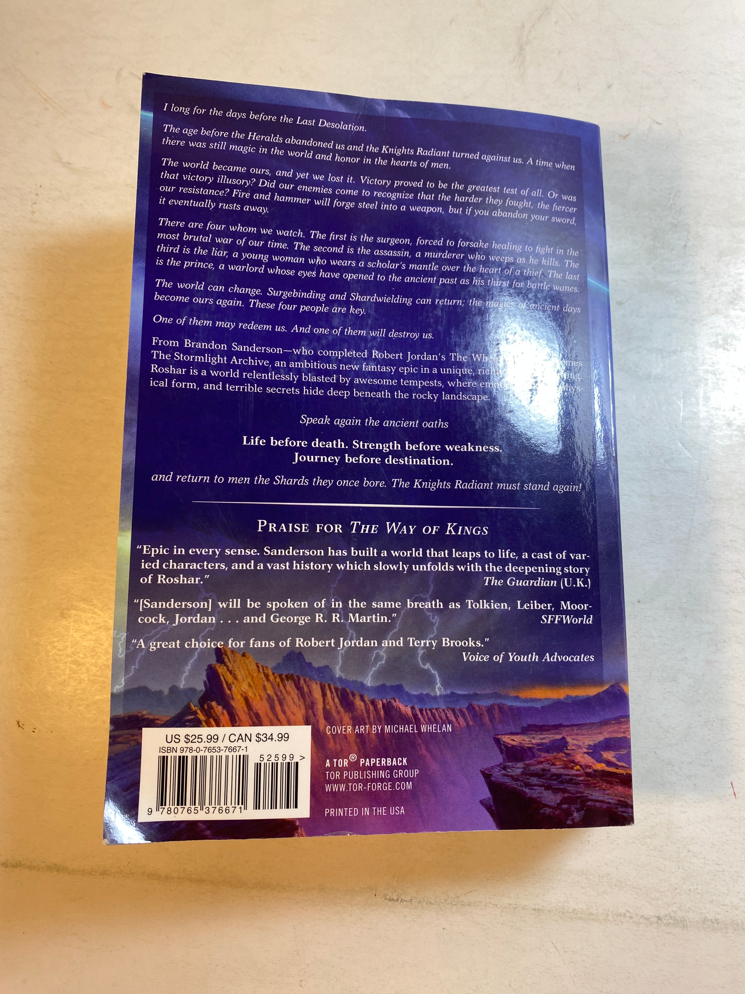 The Way of Kings Brandon Sanderson trade paperback 2010