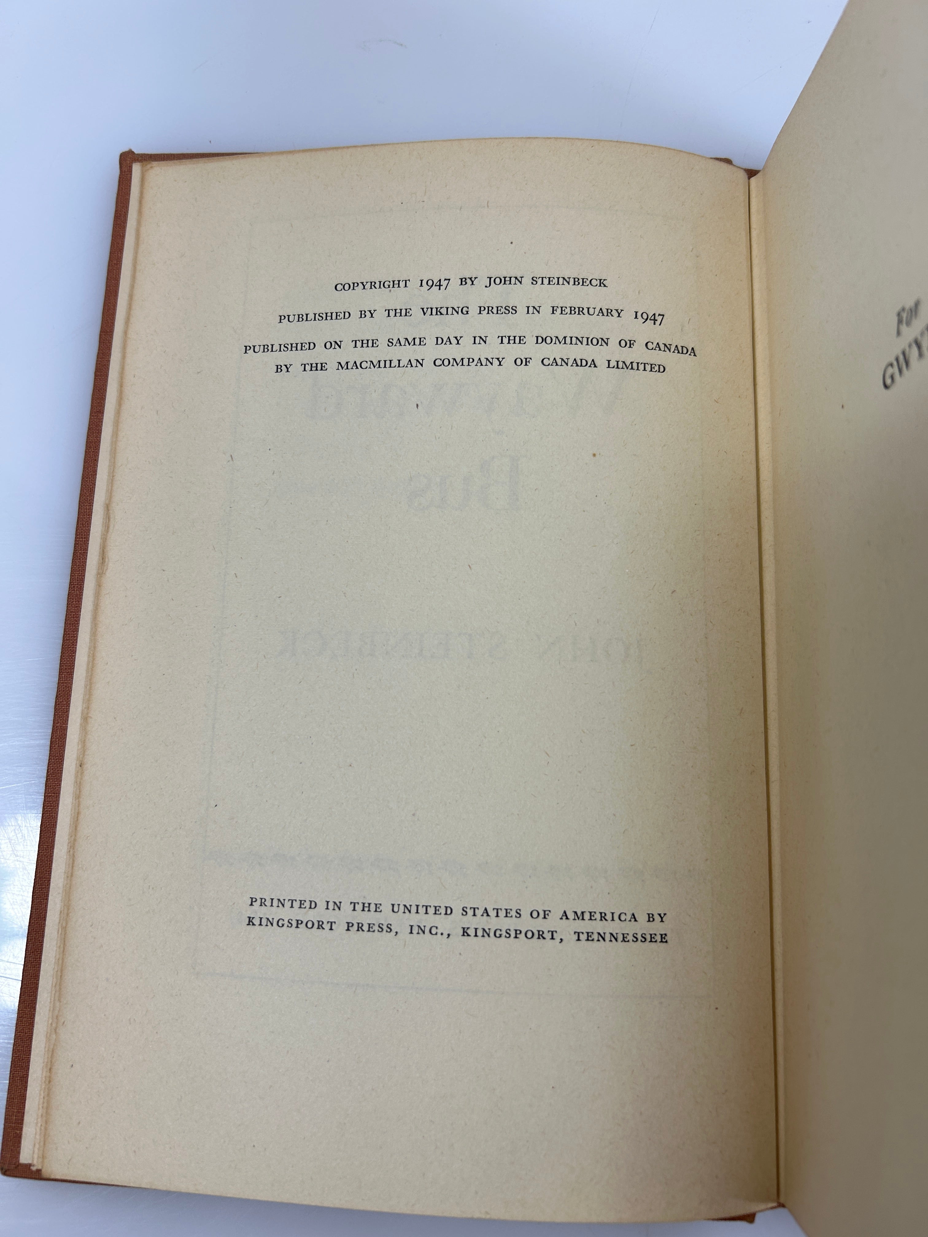 The Wayward Bus by John Steinbeck 1947 Viking Press HC