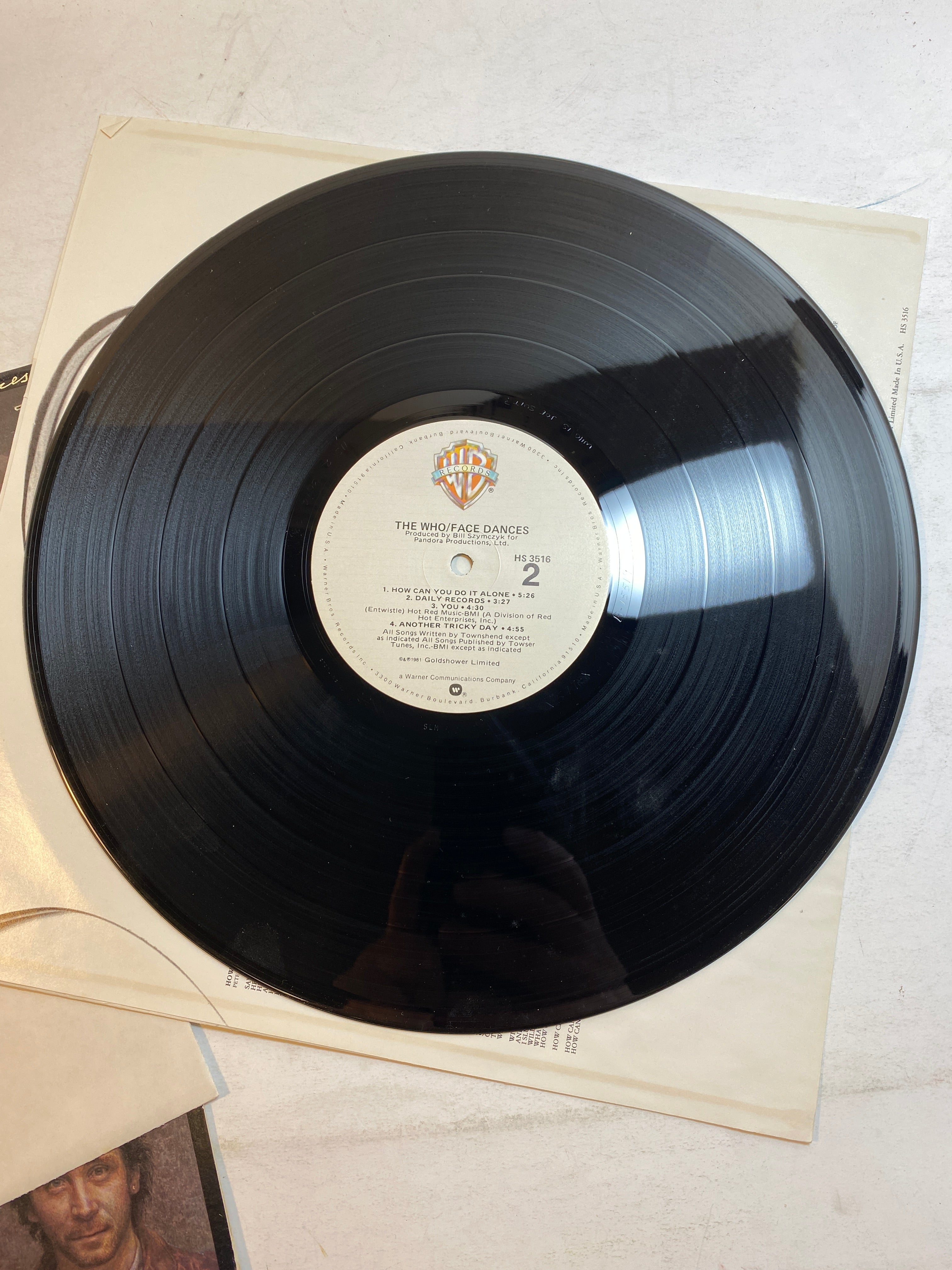 The Who Face Dances vinyl record 1981