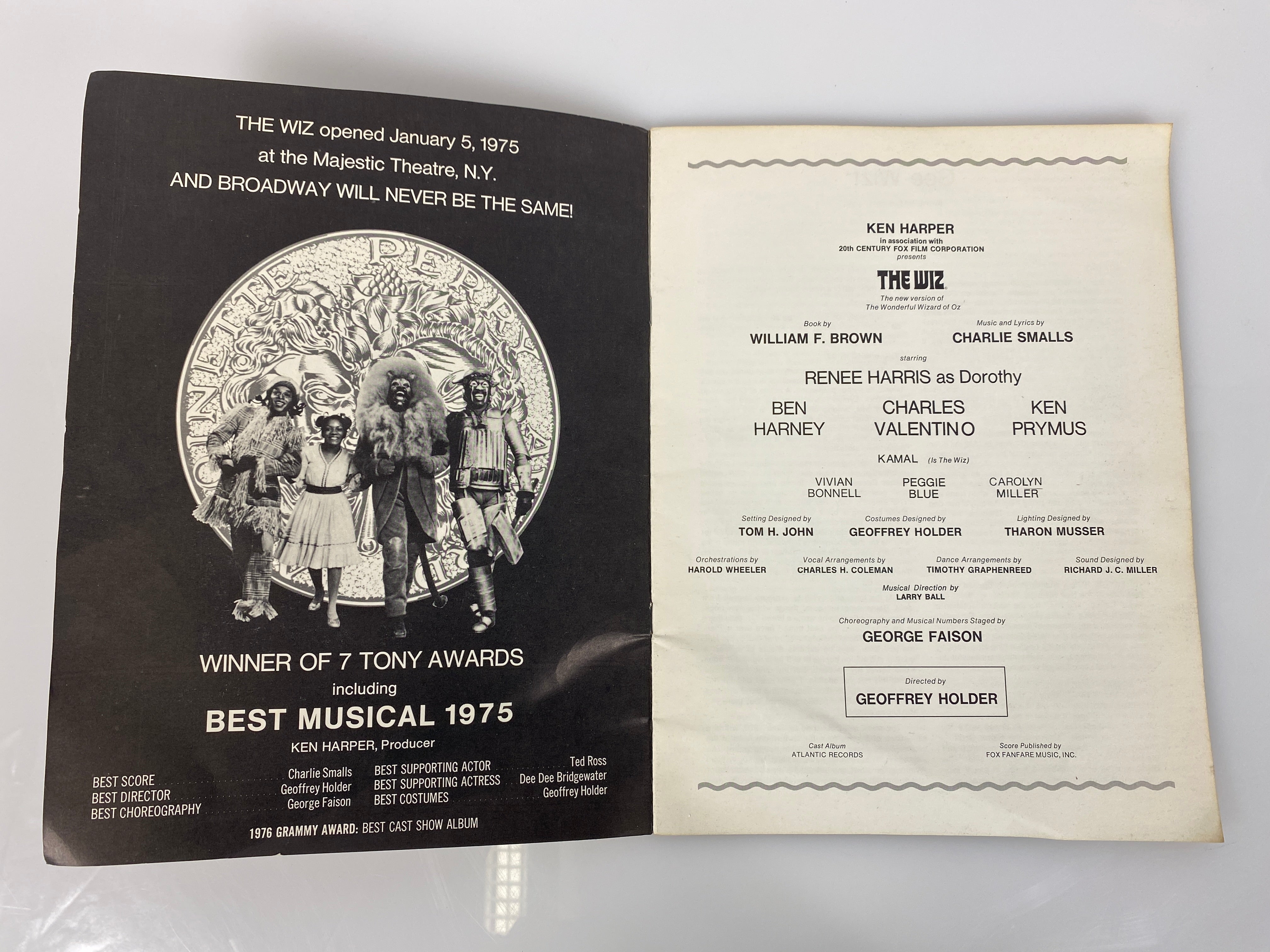 The Wiz Program 1978 (Wizard of Oz Musical) with ticket stubs
