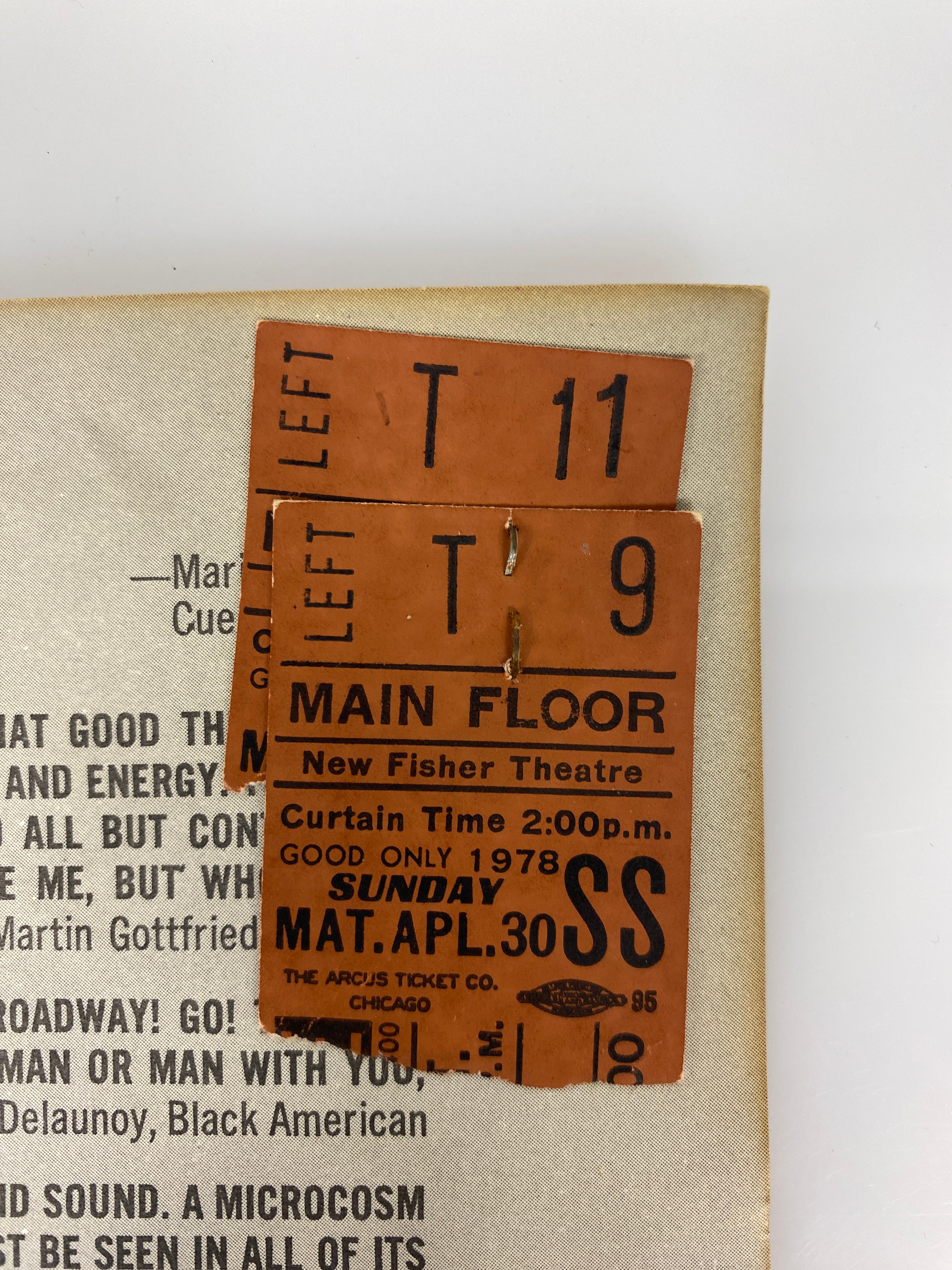 The Wiz Program 1978 (Wizard of Oz Musical) with ticket stubs