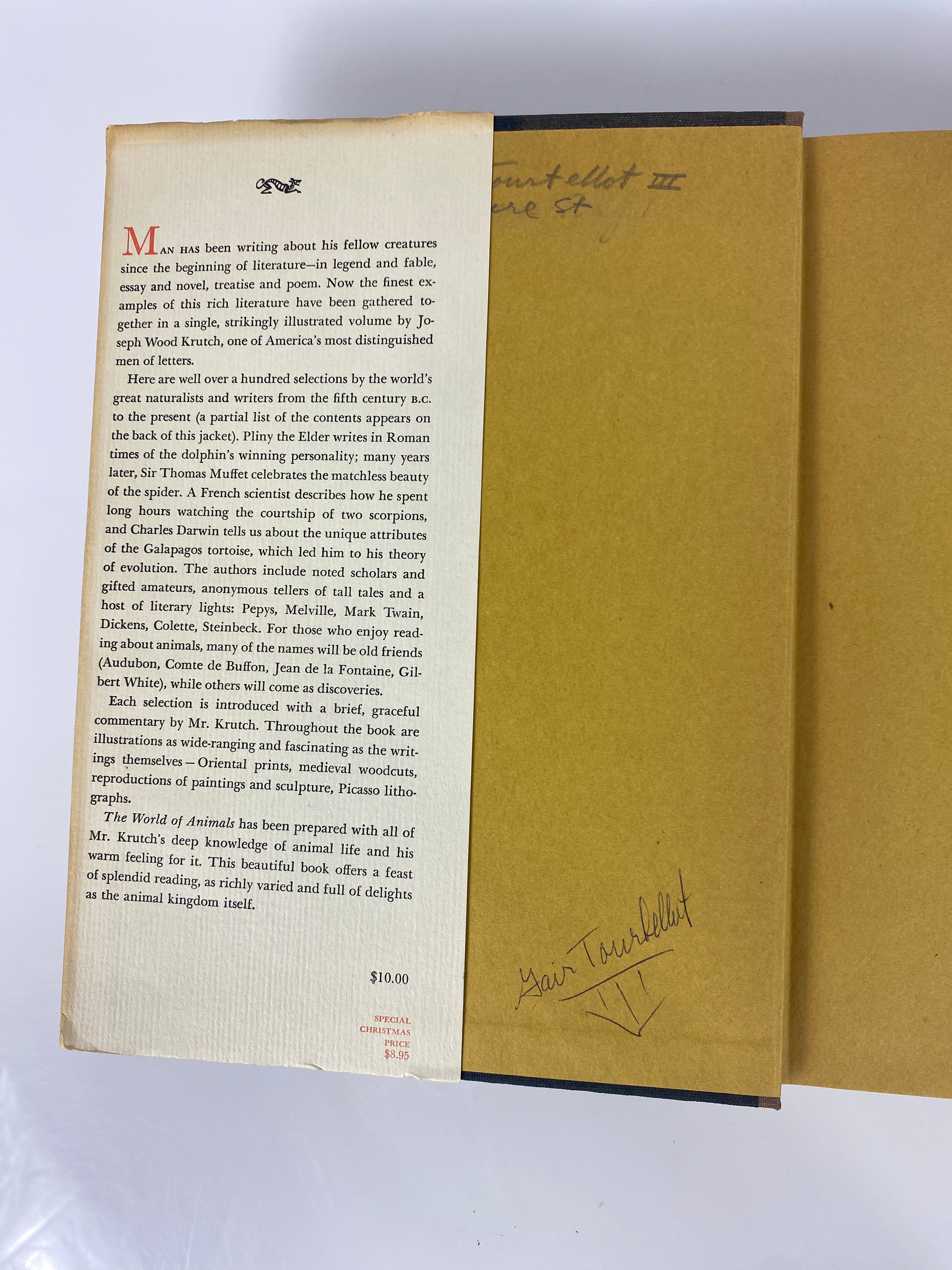 The World of Animals Joseph Wood Krutch HC 1961