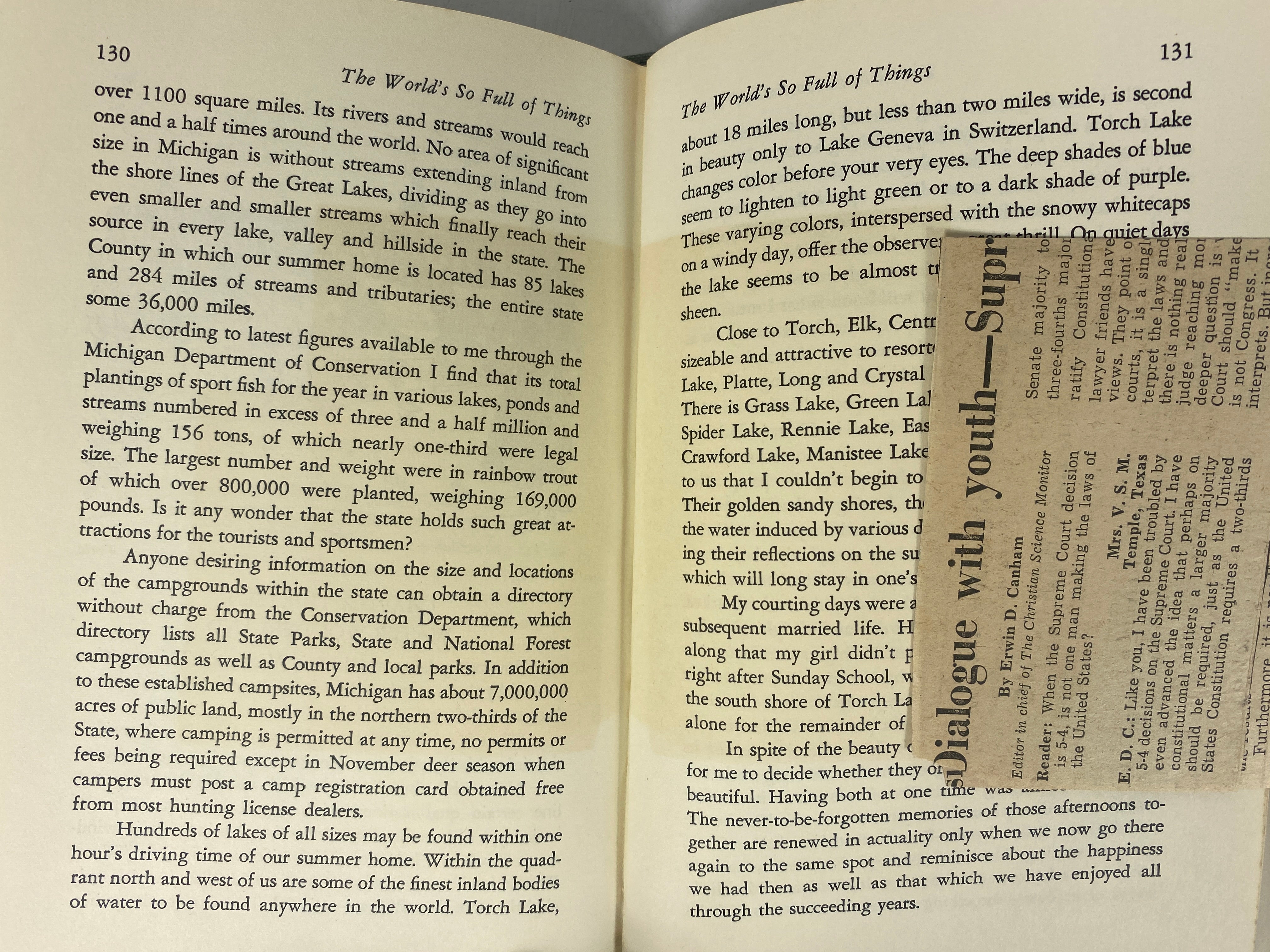 The World's So Full of Things by Hal Vincent 1966 Inscribed 1st Ed HC DJ