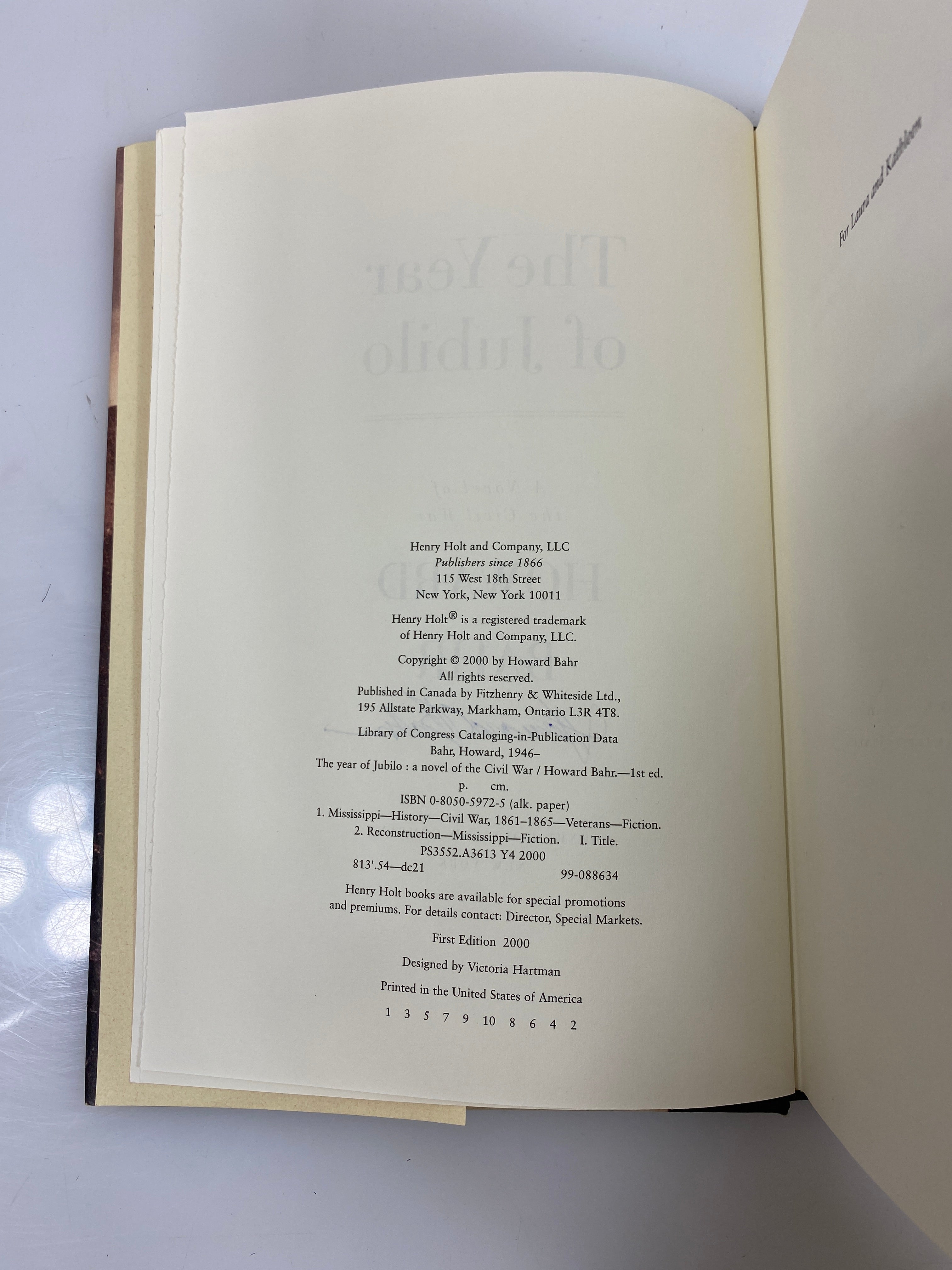 The Year of Jubilo by Howard bahr Signed Copy 2000 1st Ed. HCDJ