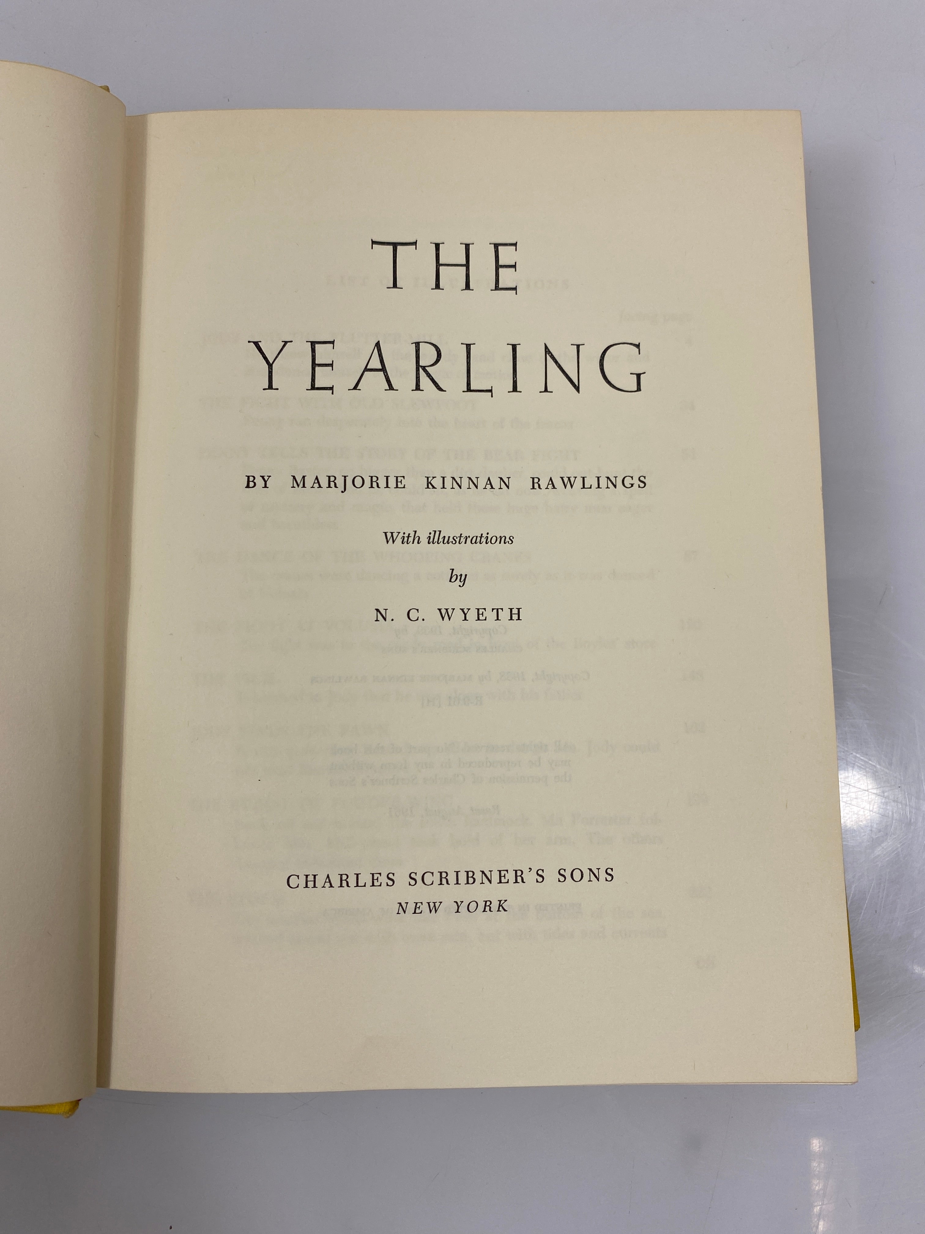 The Yearling by Marjorie Rawlings Ex-library 1939 HC