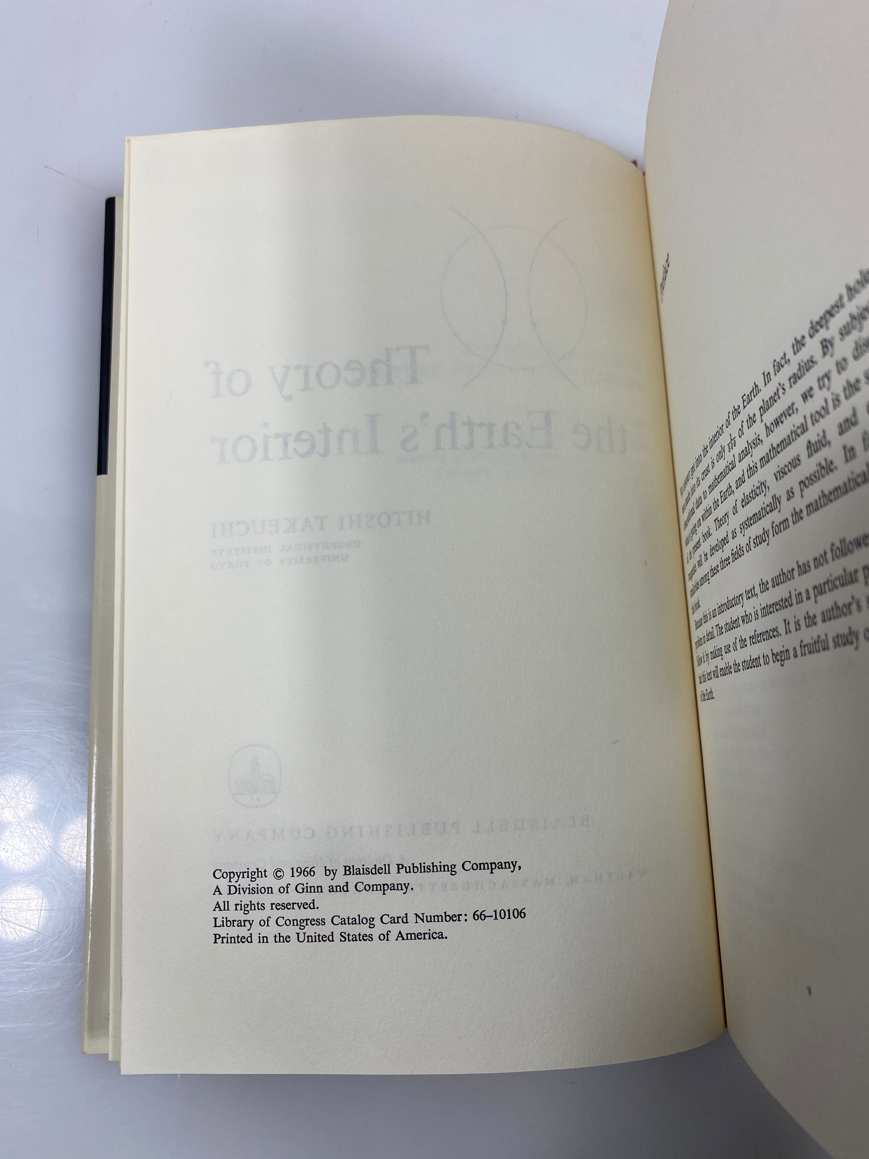 Theory of the Earth's Interior by Takeuchi 1966 HCDJ
