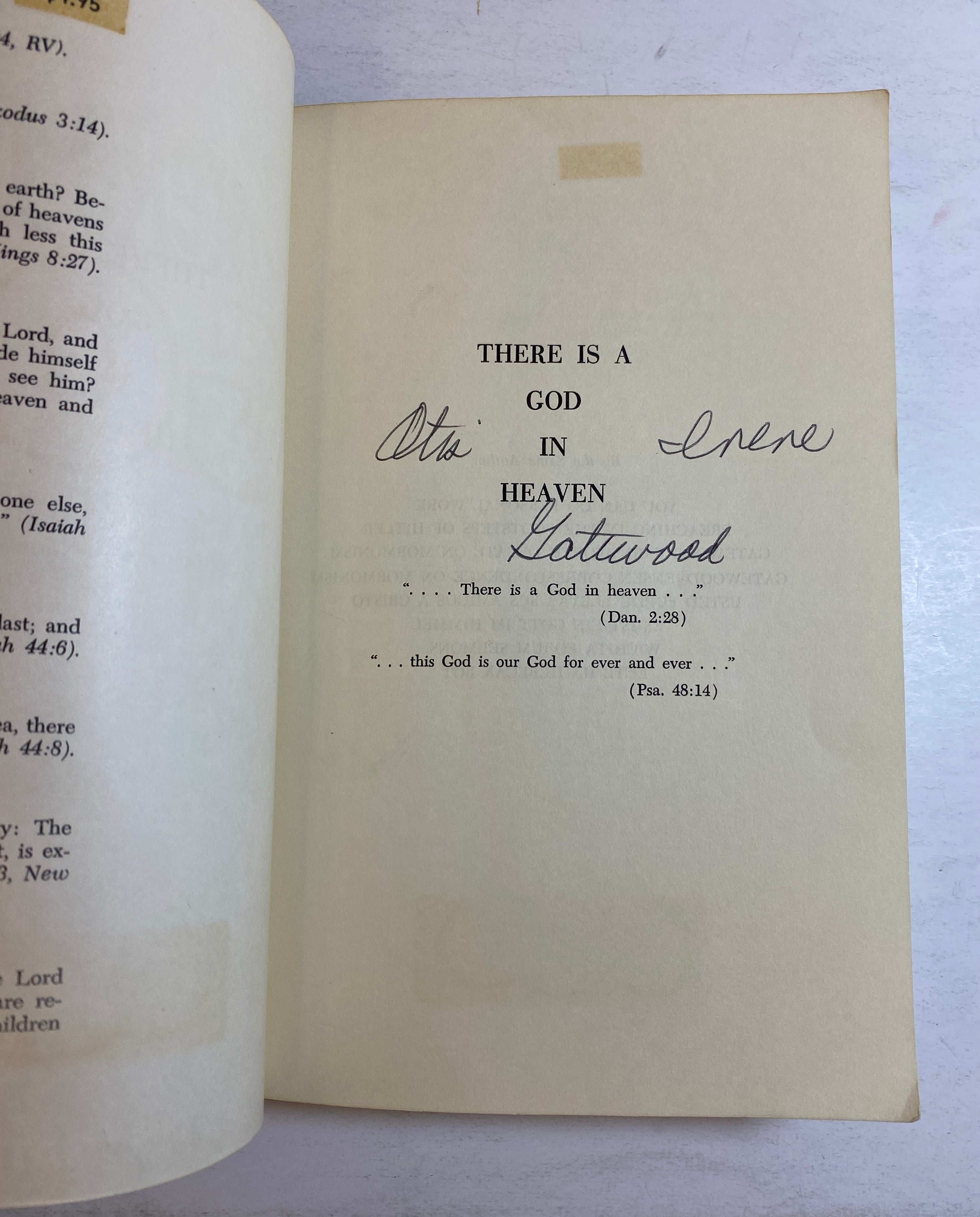 There is a God in Heaven by Otis Gatewood Signed 1970 Vintage SC