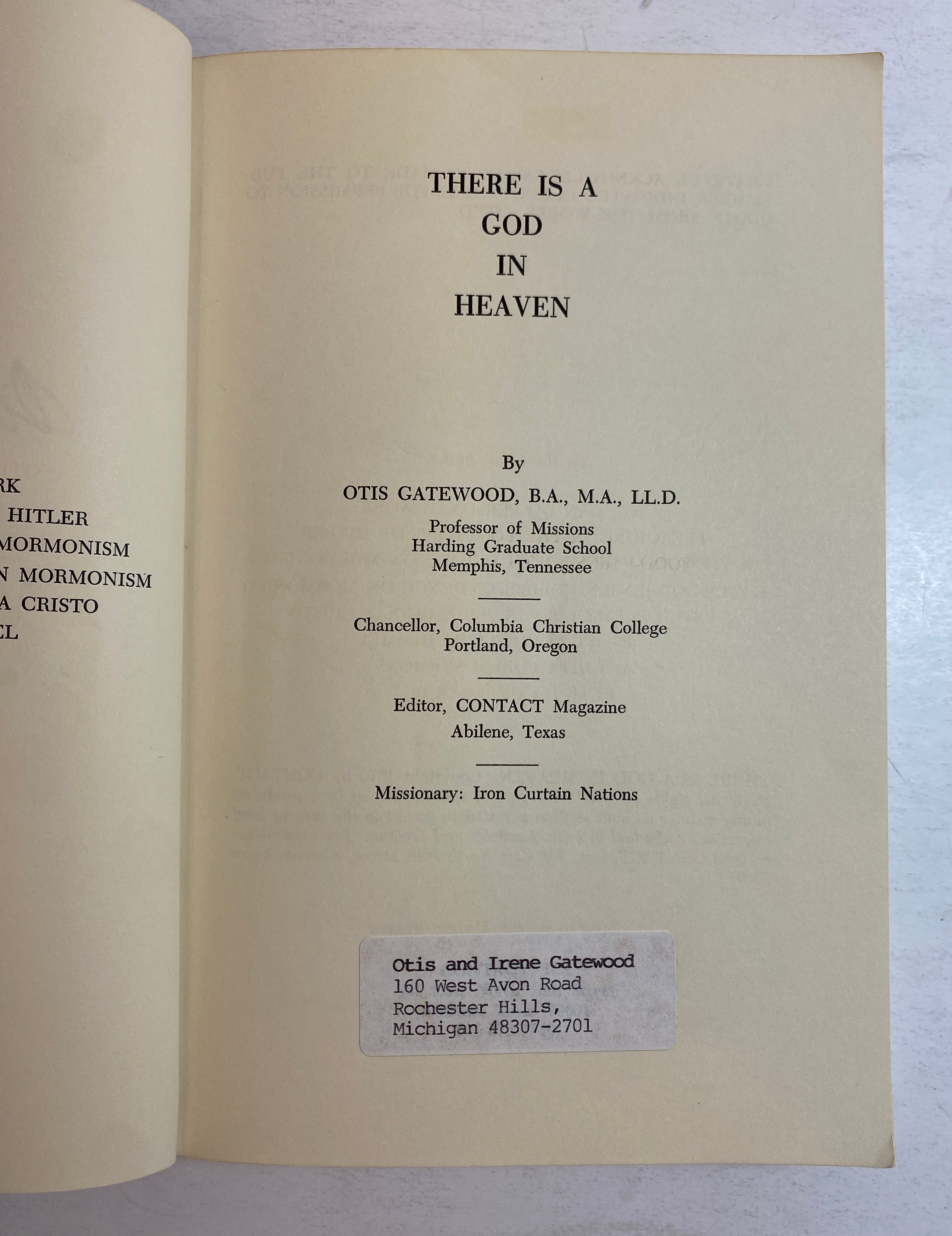 There is a God in Heaven by Otis Gatewood Signed 1970 Vintage SC