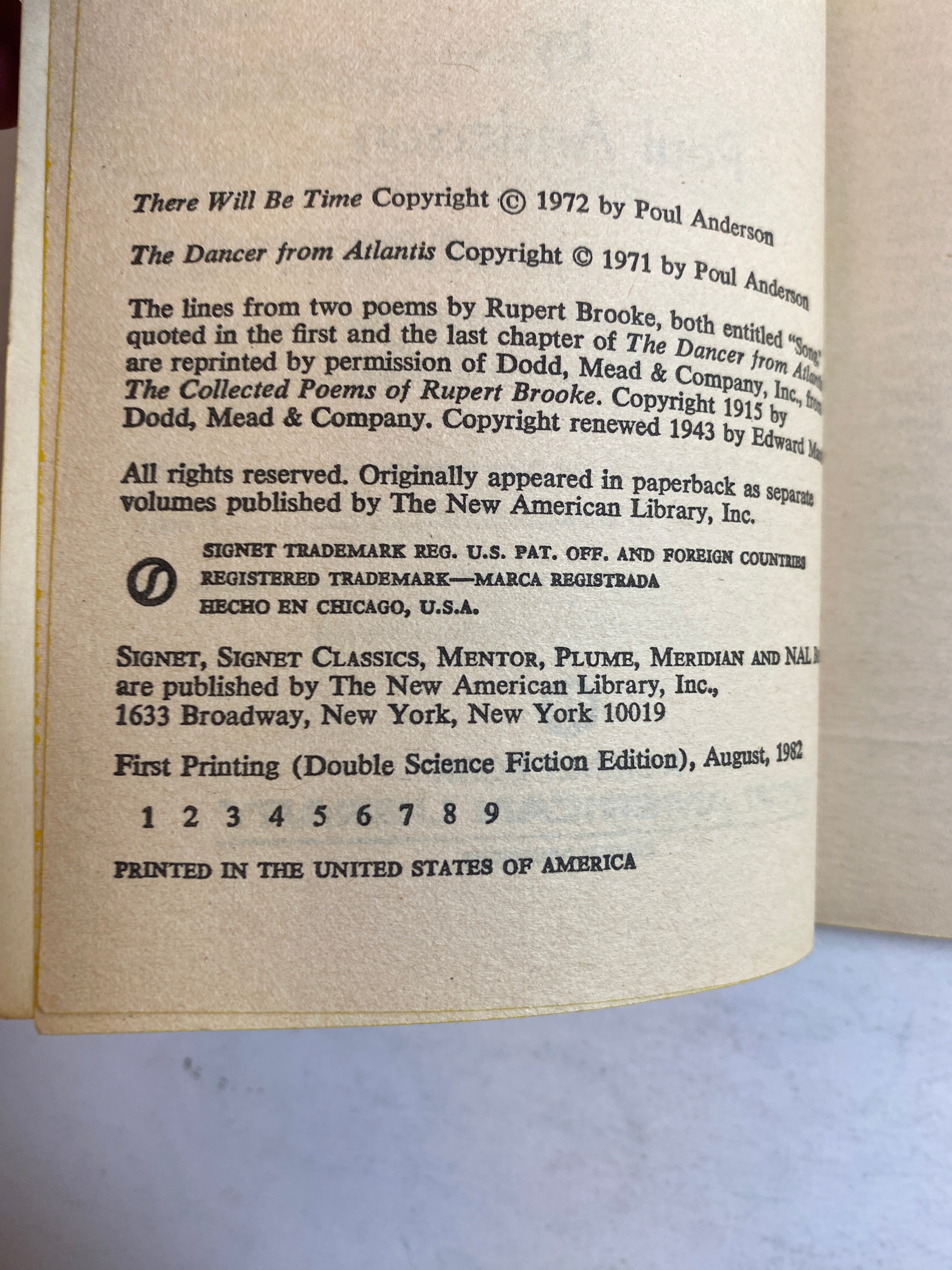 There Will Be Time Poul Anderson Vintage paperback 1982