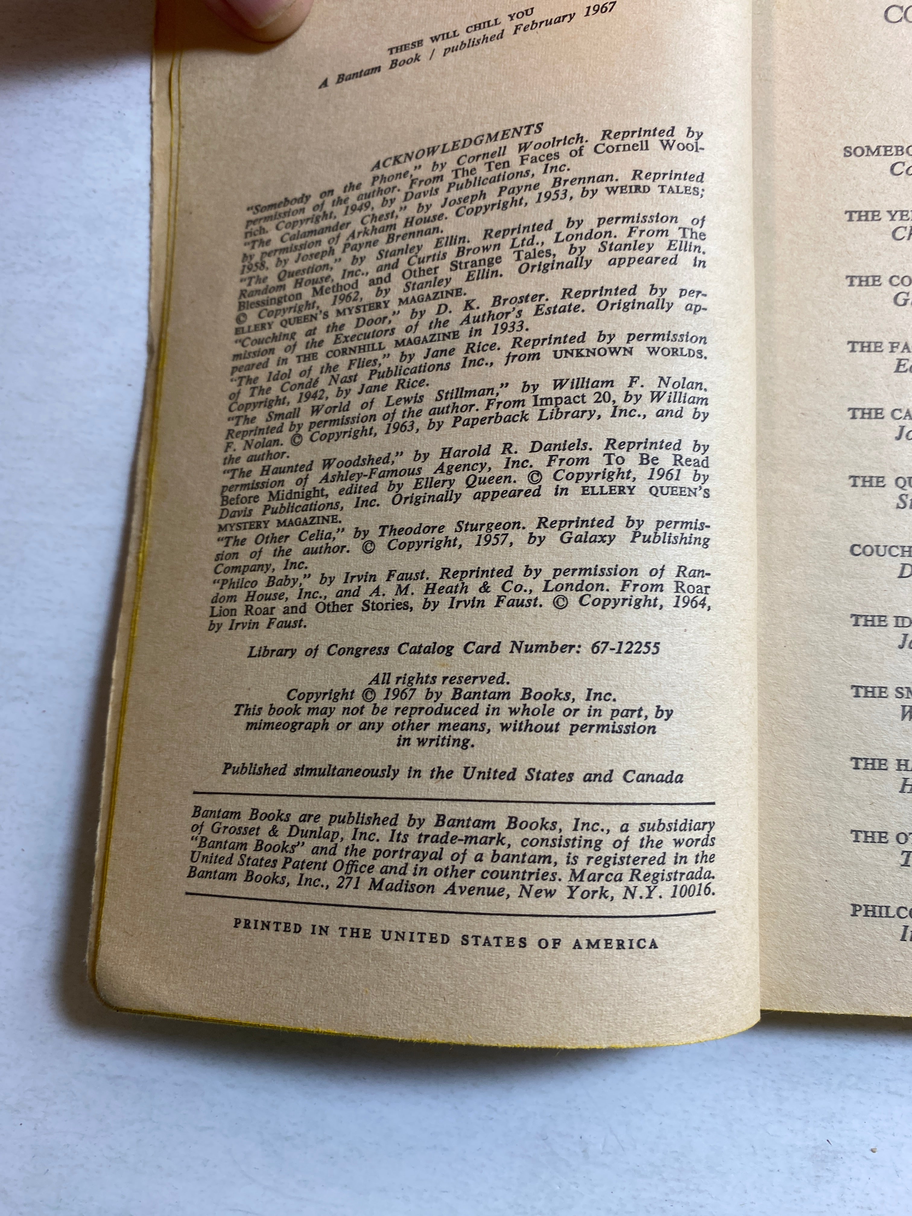 These Will Chill You Terrifying Tales Paperback 1967