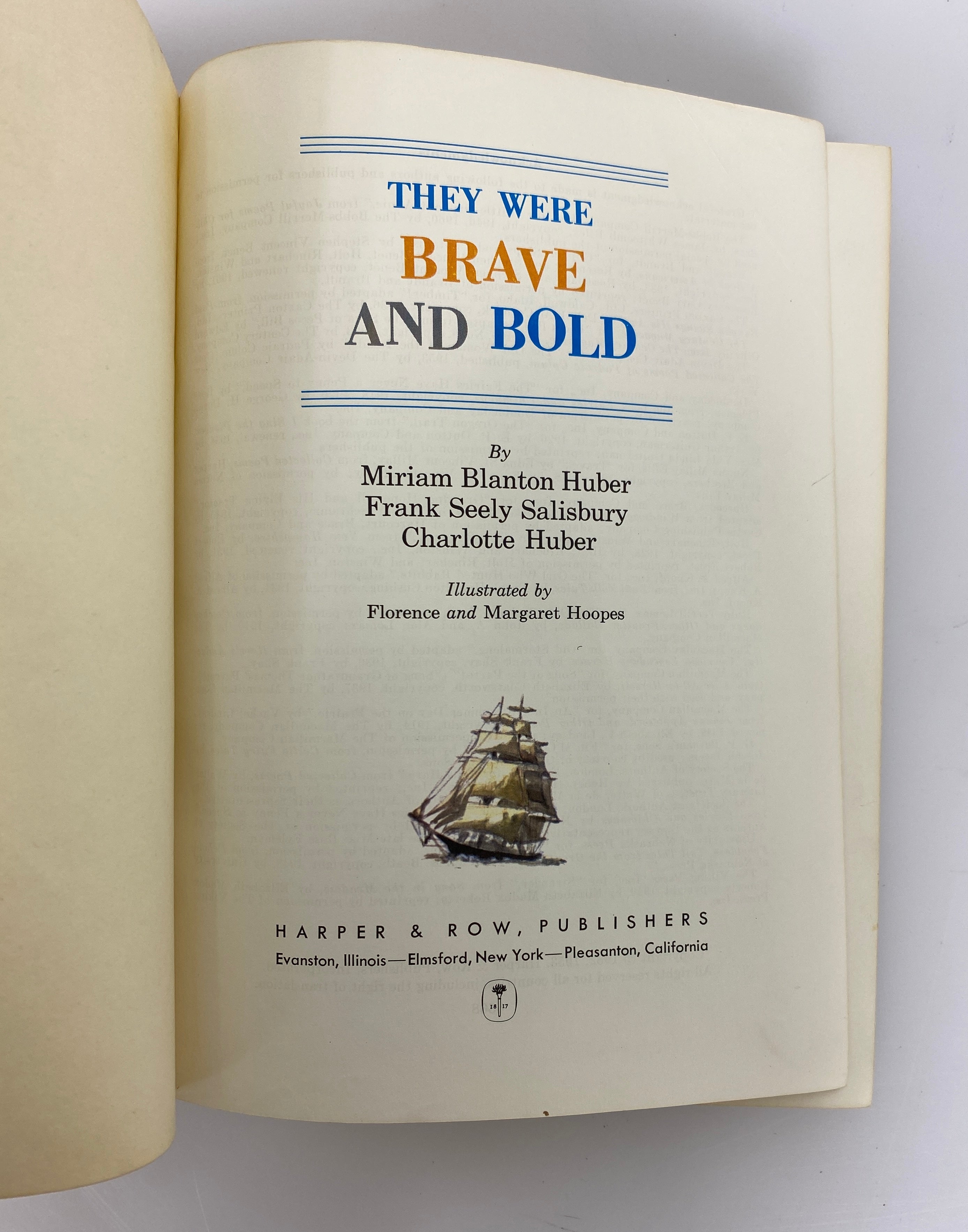 They Were Brave and Bold The Wonder-Story Books Harper & Row 1962 HC