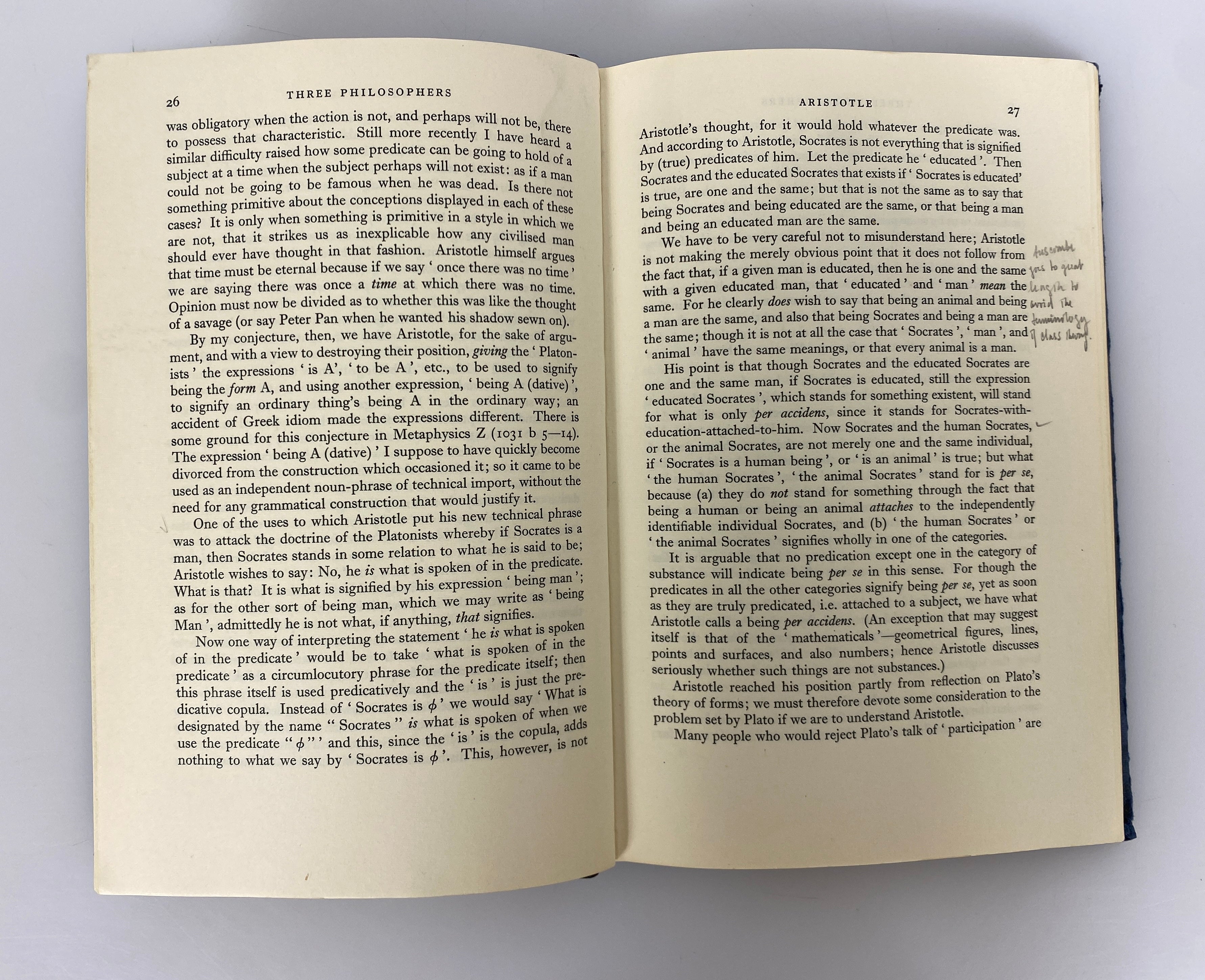 Three Philosophers by Anscombe/Geach 1961 Ex-Library HC