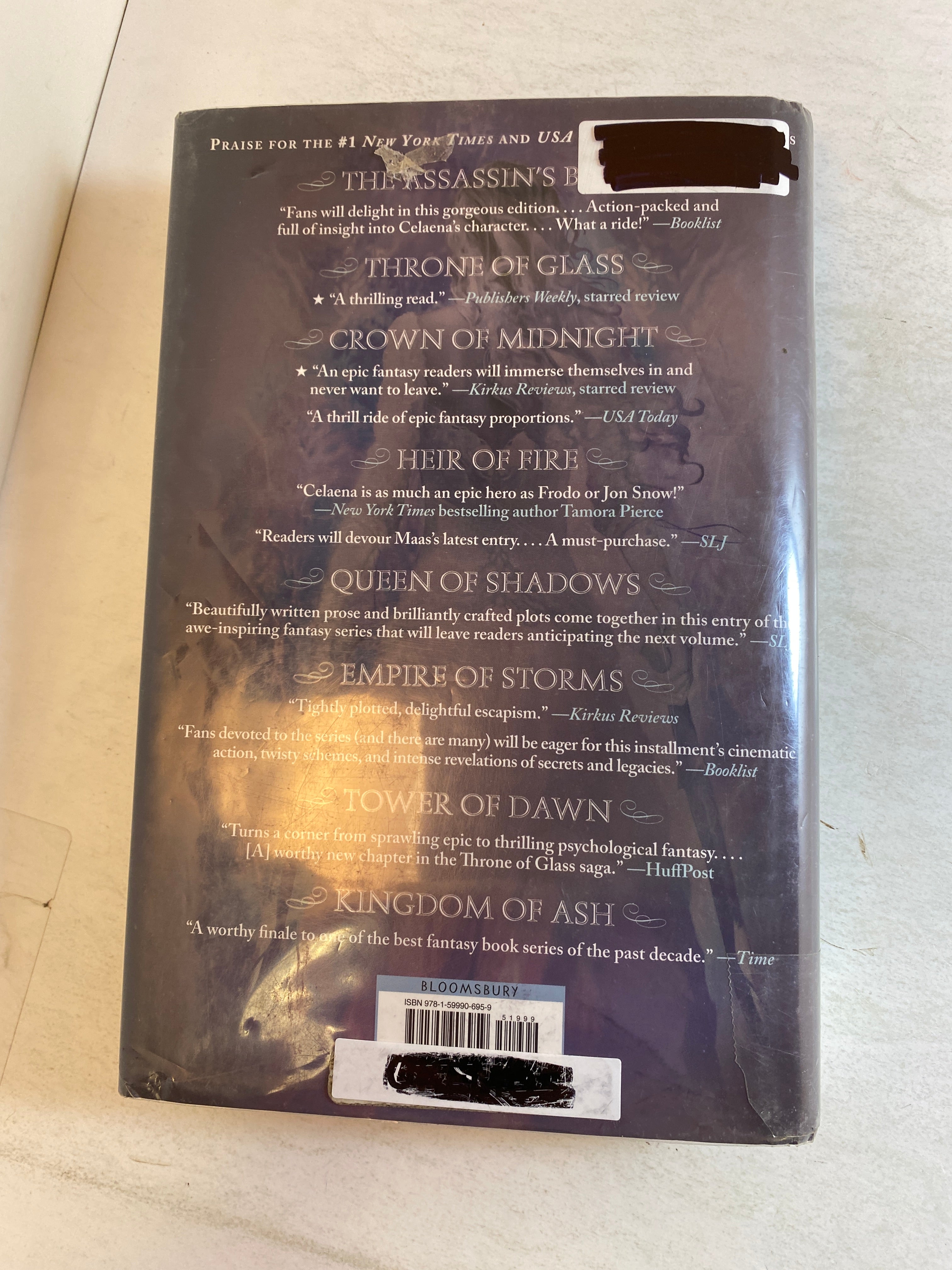 Throne of Glass Sarah Maas Ex Lib Old Cover HCDJ 2016