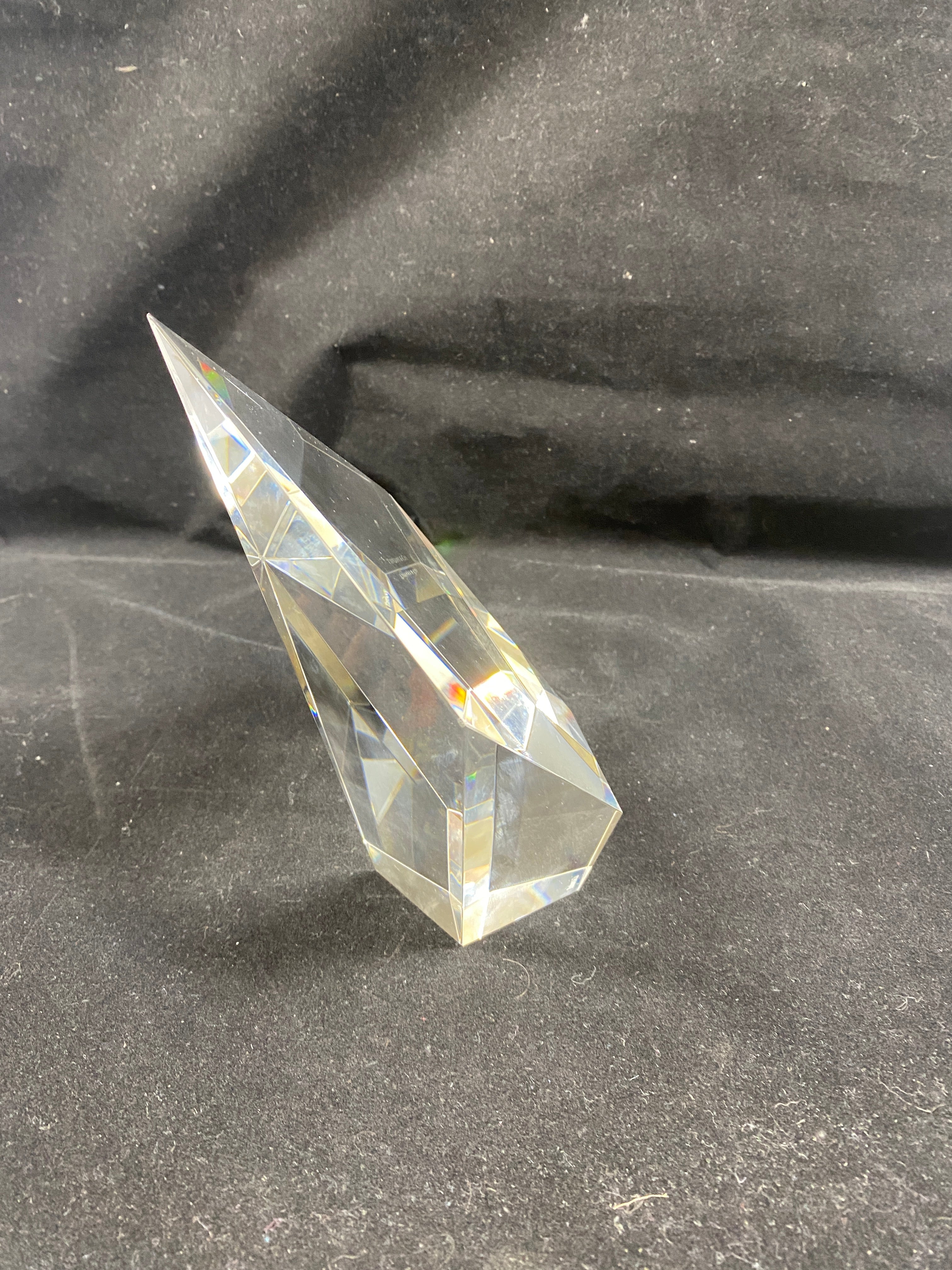 Tiffany & Co Crystal Geometric Design Paperweight