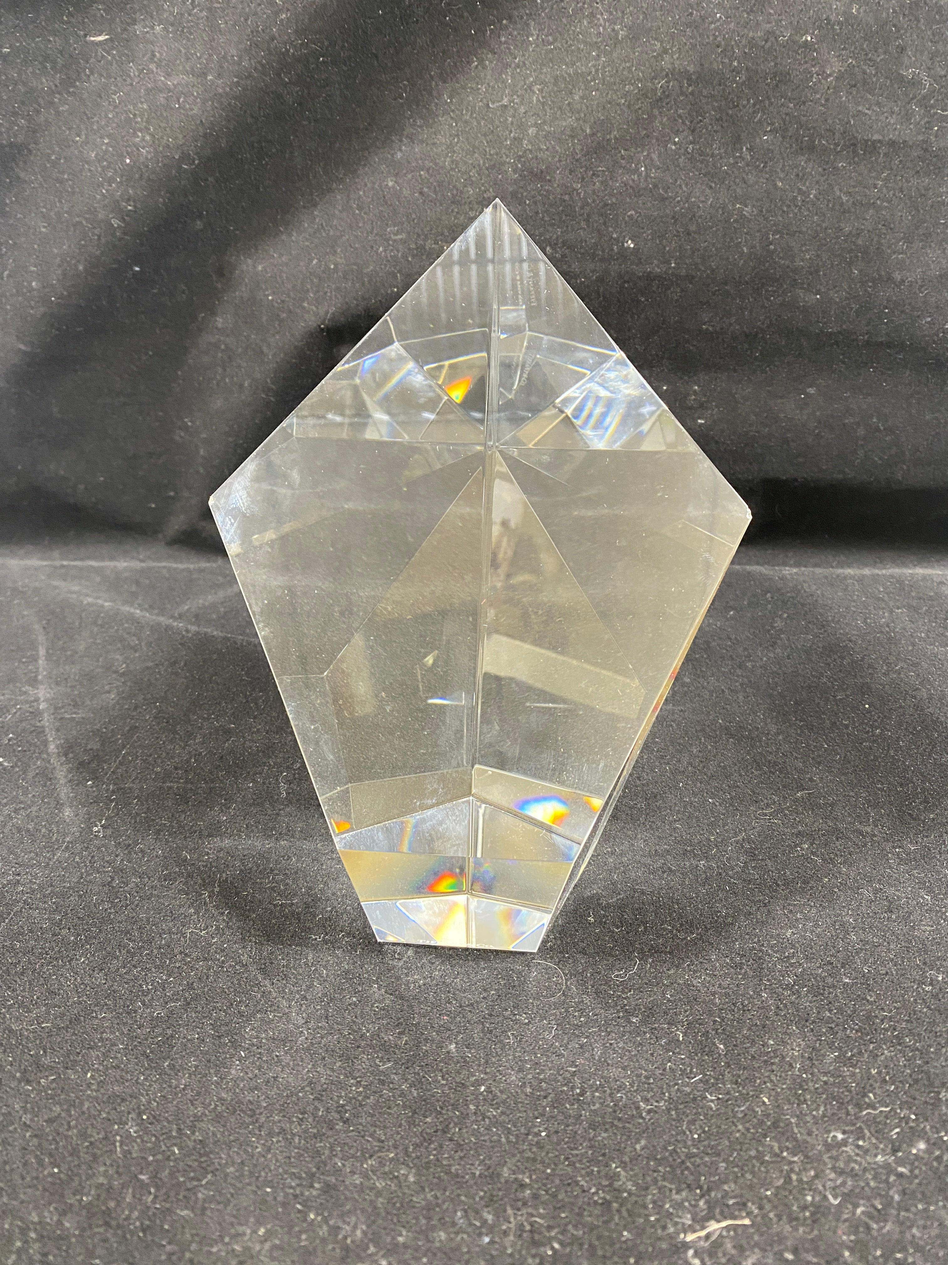 Tiffany & Co Crystal Geometric Design Paperweight