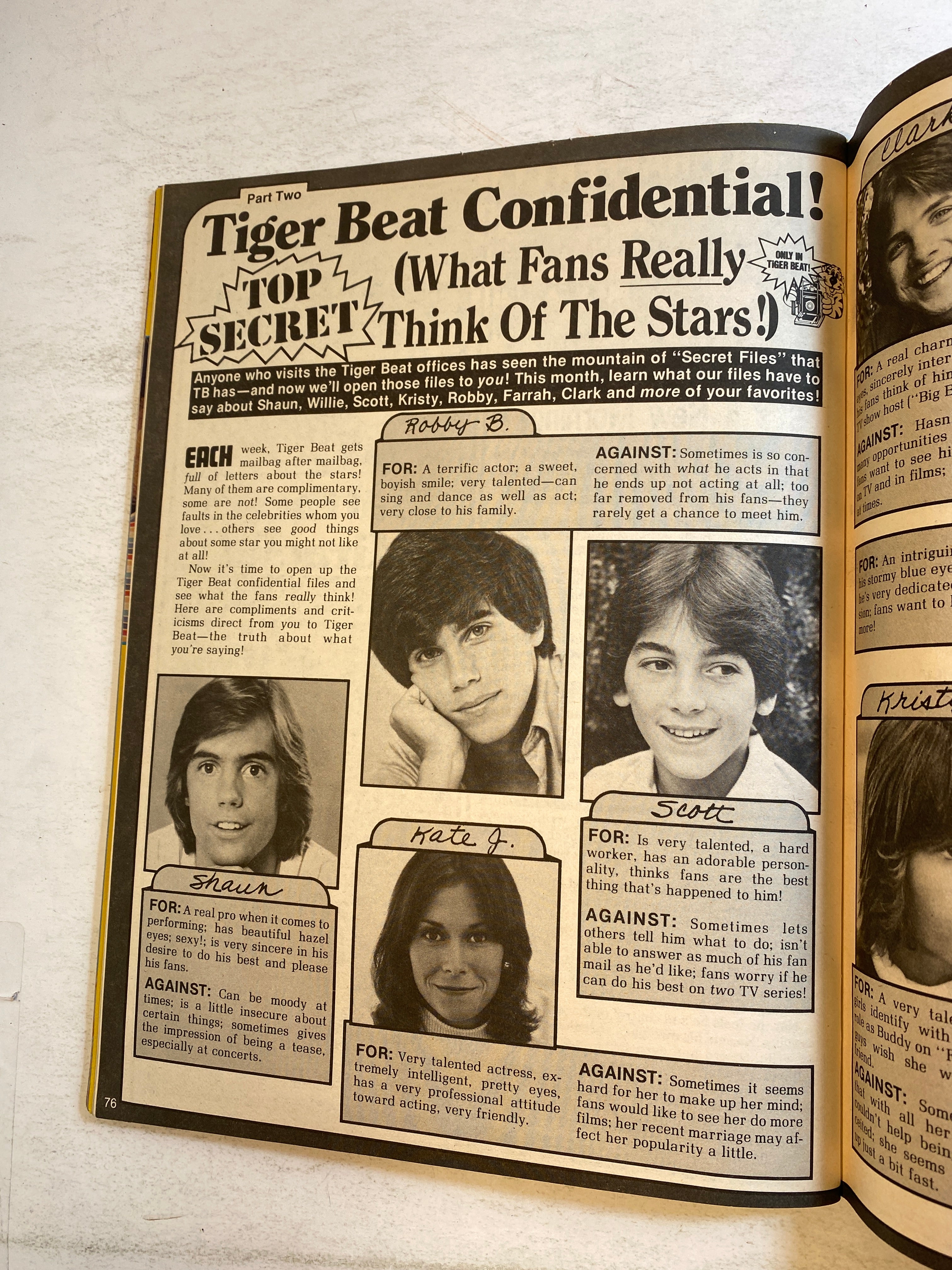 Tiger Beat Magazine December 1978 Shaun Cassidy Scott Baio