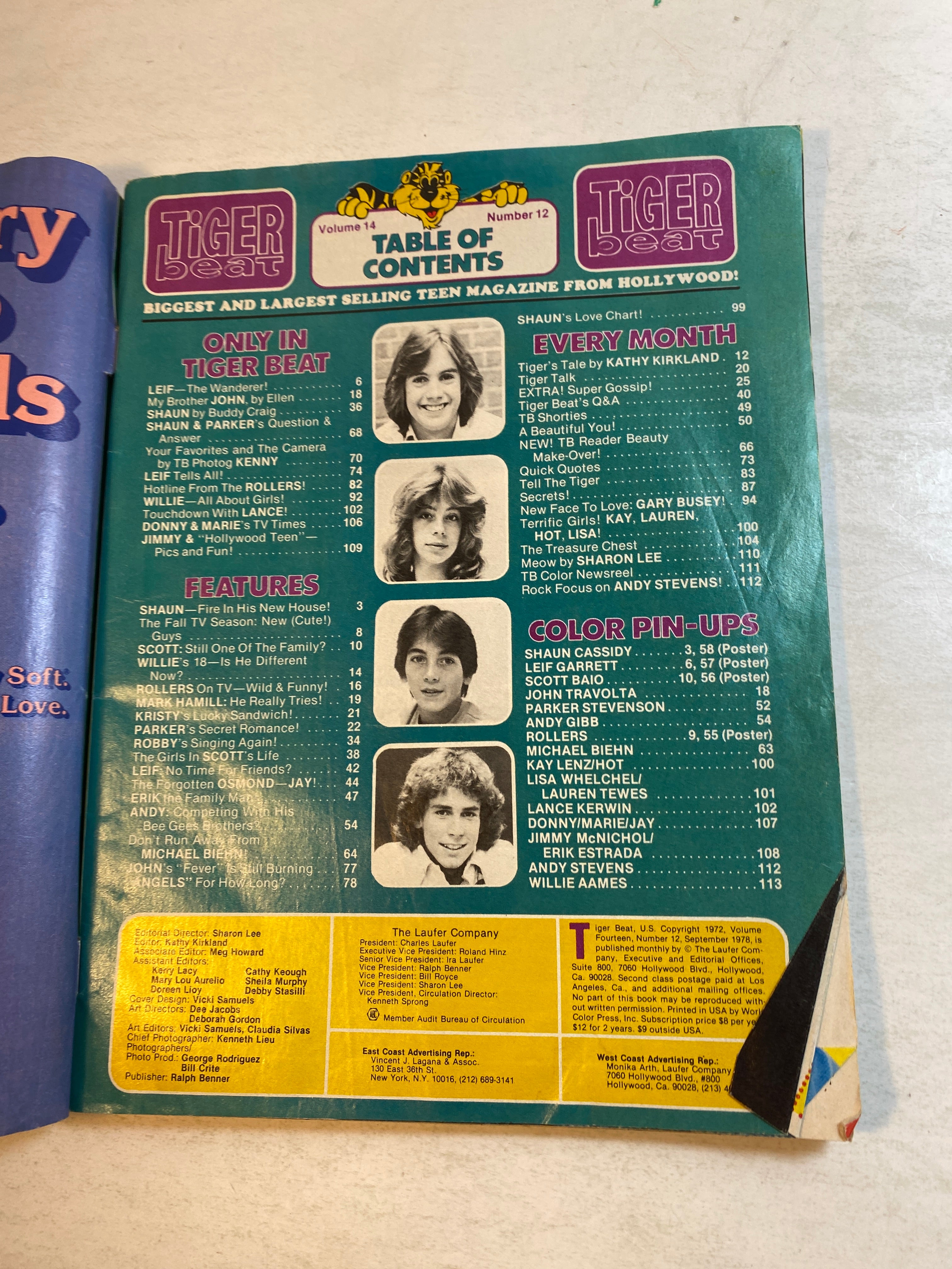 Tiger Beat September 1978 Shaun Cassidy