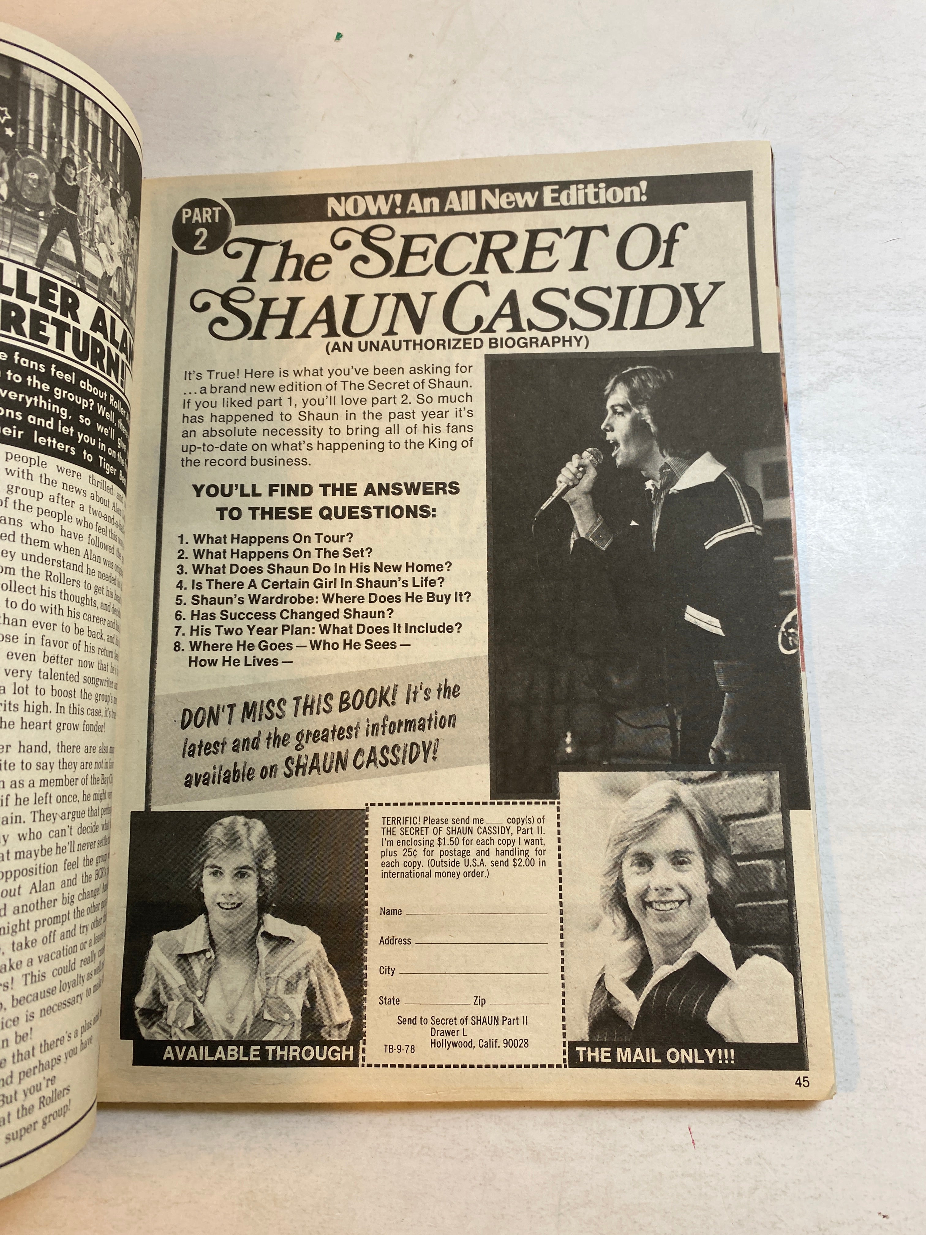 Tiger Beat September 1978 Shaun Cassidy