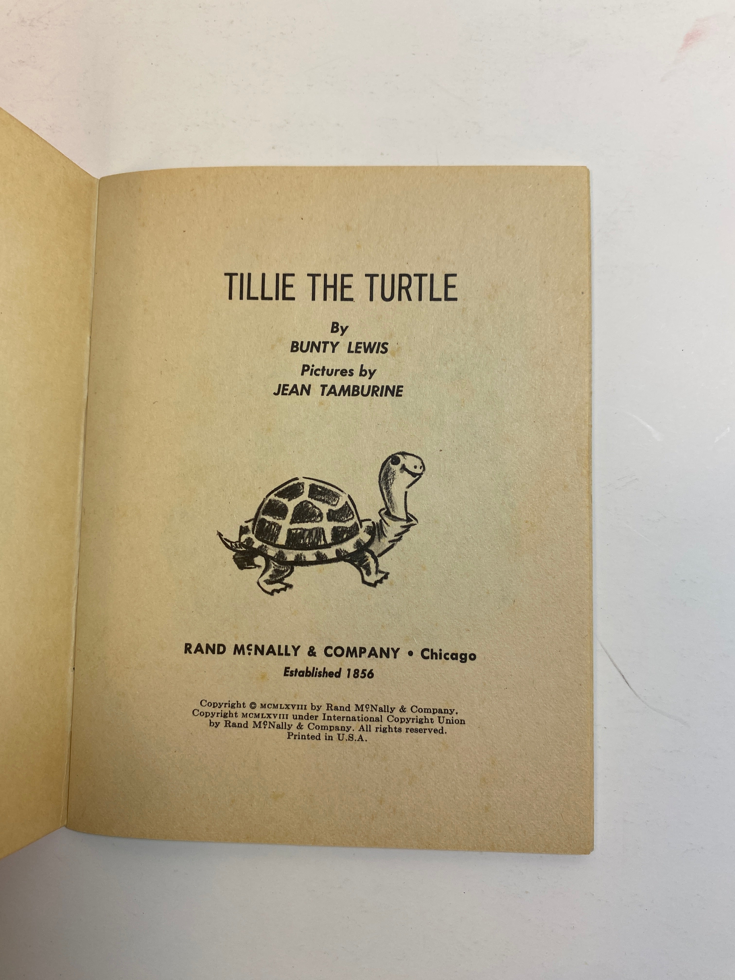 Tillie the Turtle SC Rand McNally Tiny Elf book 1968