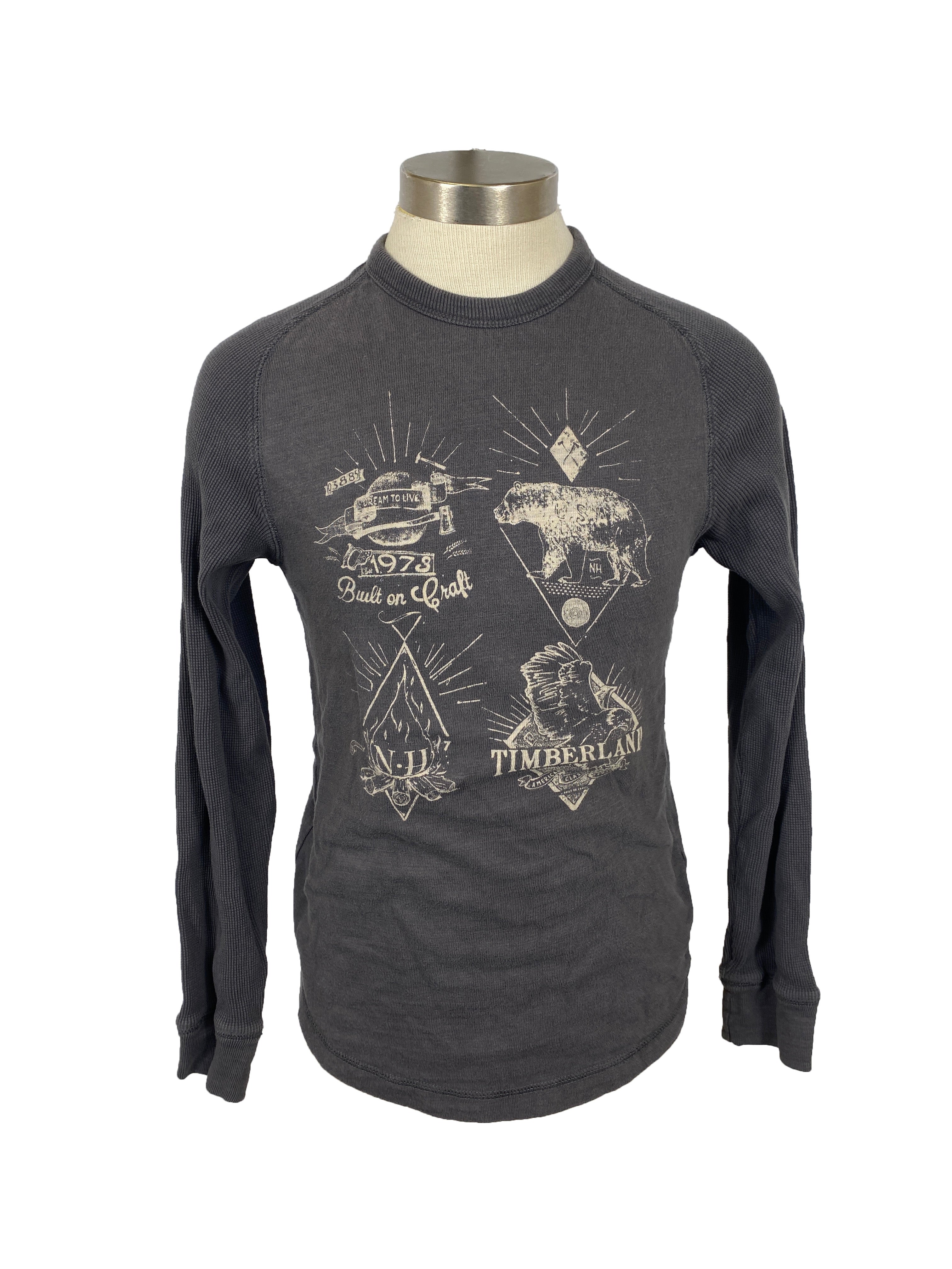 Timberland Grey Long Sleeve Shirt Unisex Size S