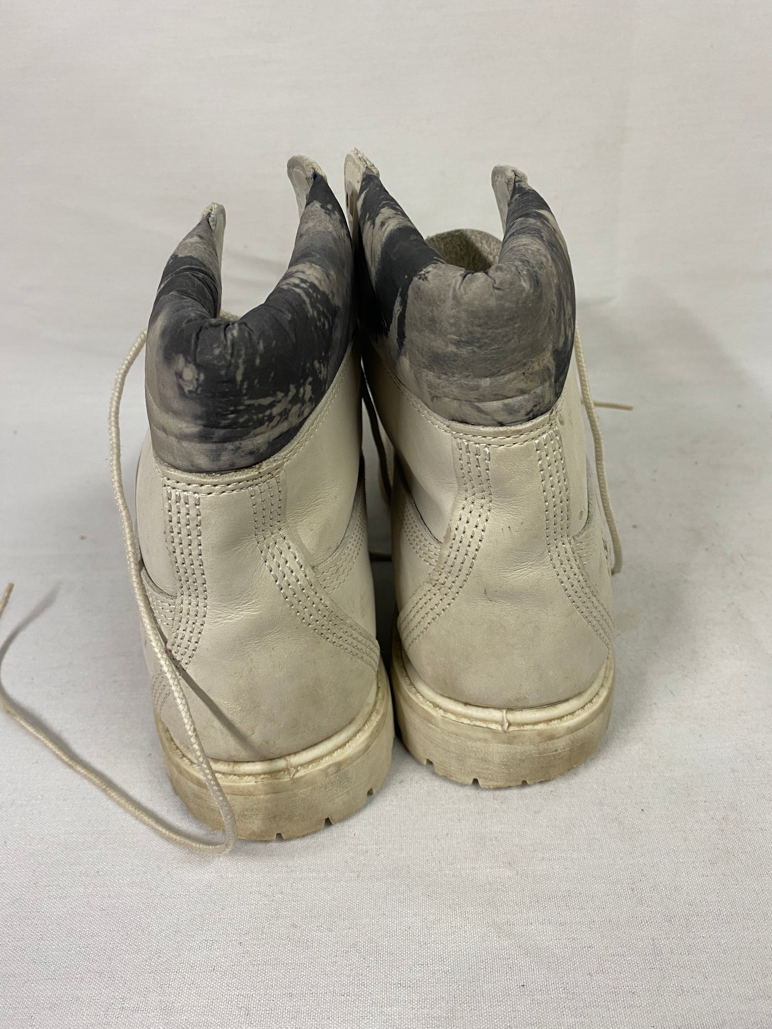 Timberland White Leather 6-inch Waterproof Boots Women's Size 9
