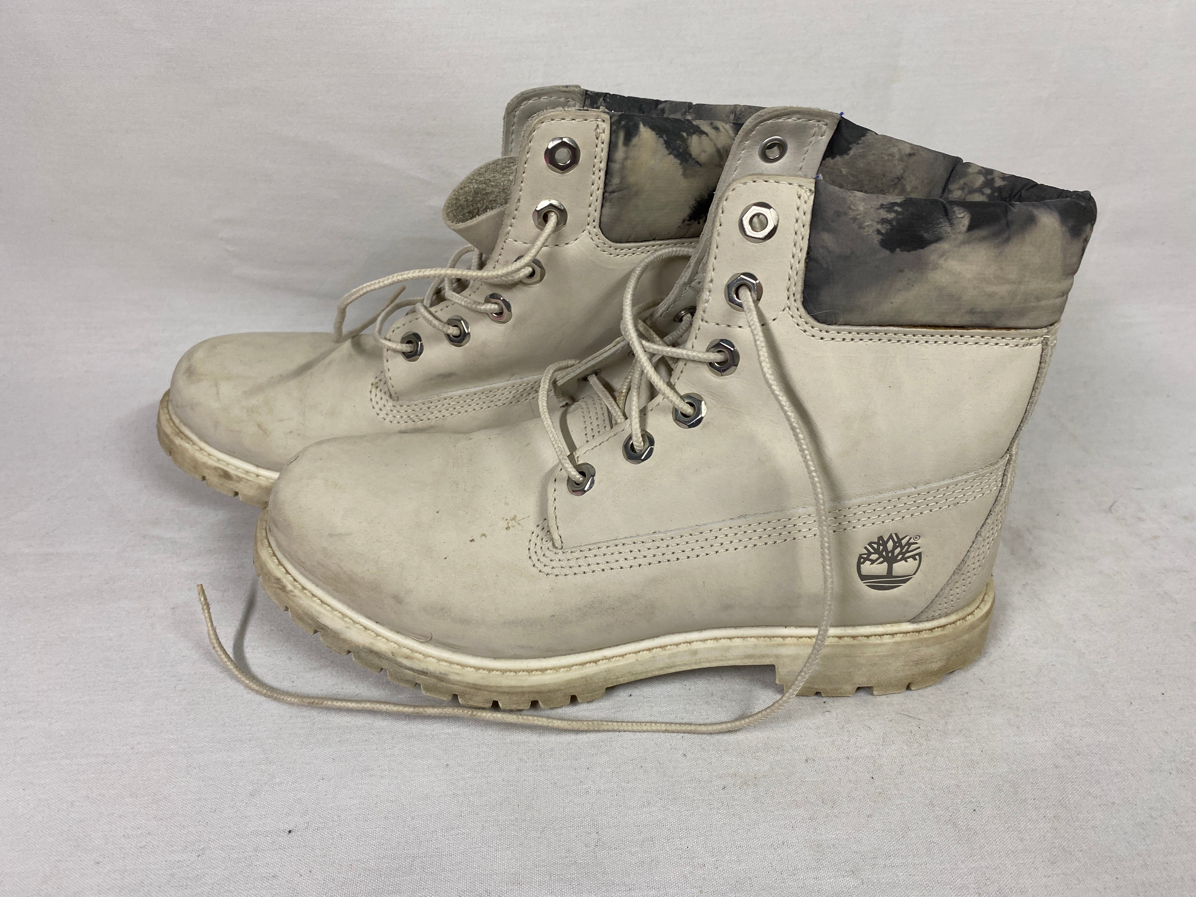 Timberland White Leather 6-inch Waterproof Boots Women's Size 9