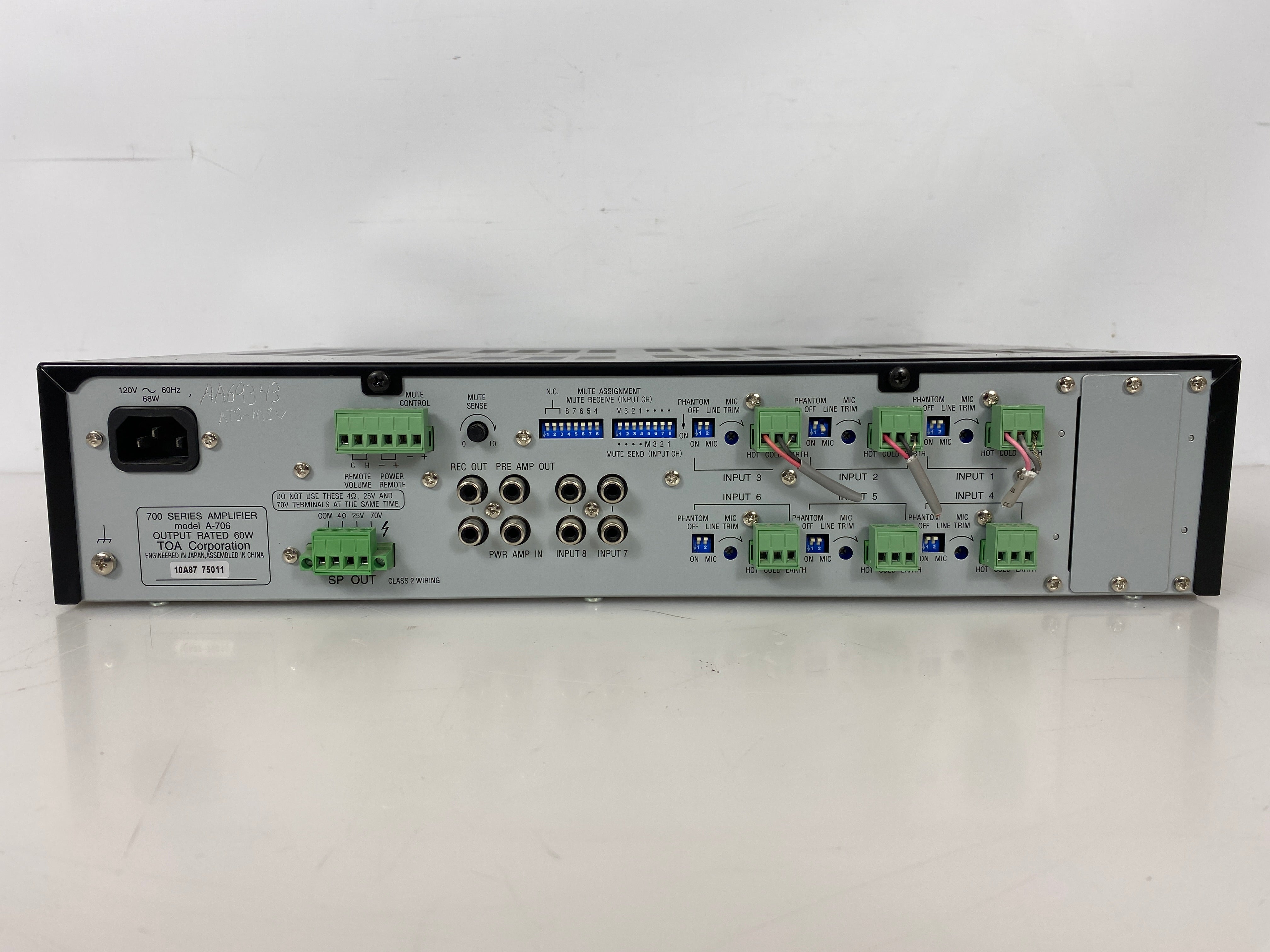 TOA 700 Series 9-Channel Mixer Power Amplifier A-706