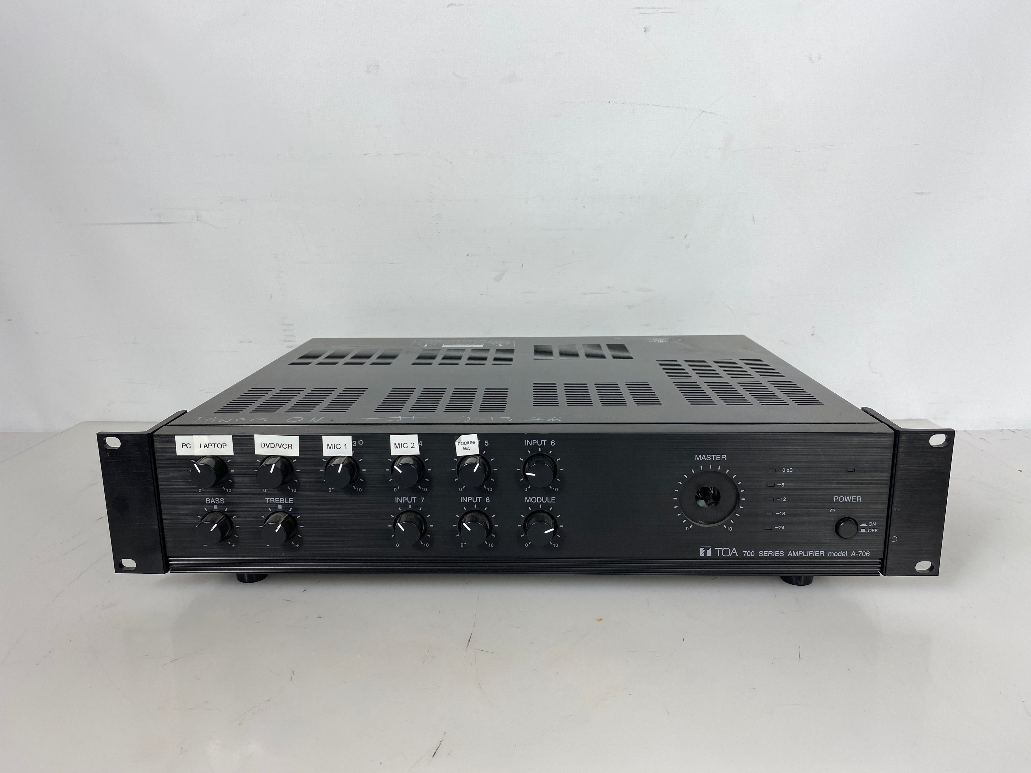 Toa Electronics A-706 9-Channel Integrated Amplifier (60W) *Powers On Only*