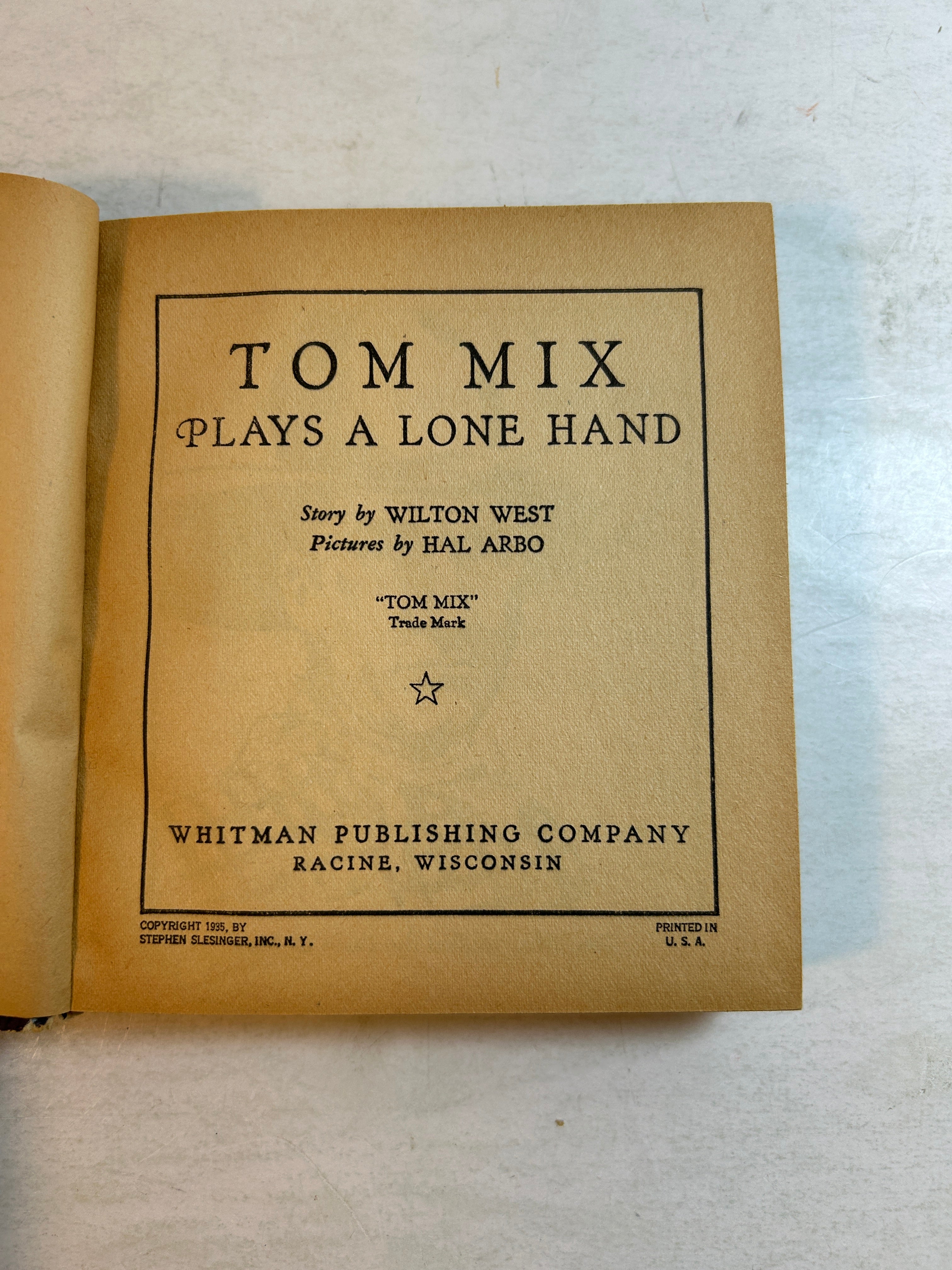 Tom Mix Plays a Lone Hand by Wilton West Ill Hal Arbo 1935 Whitman  HC
