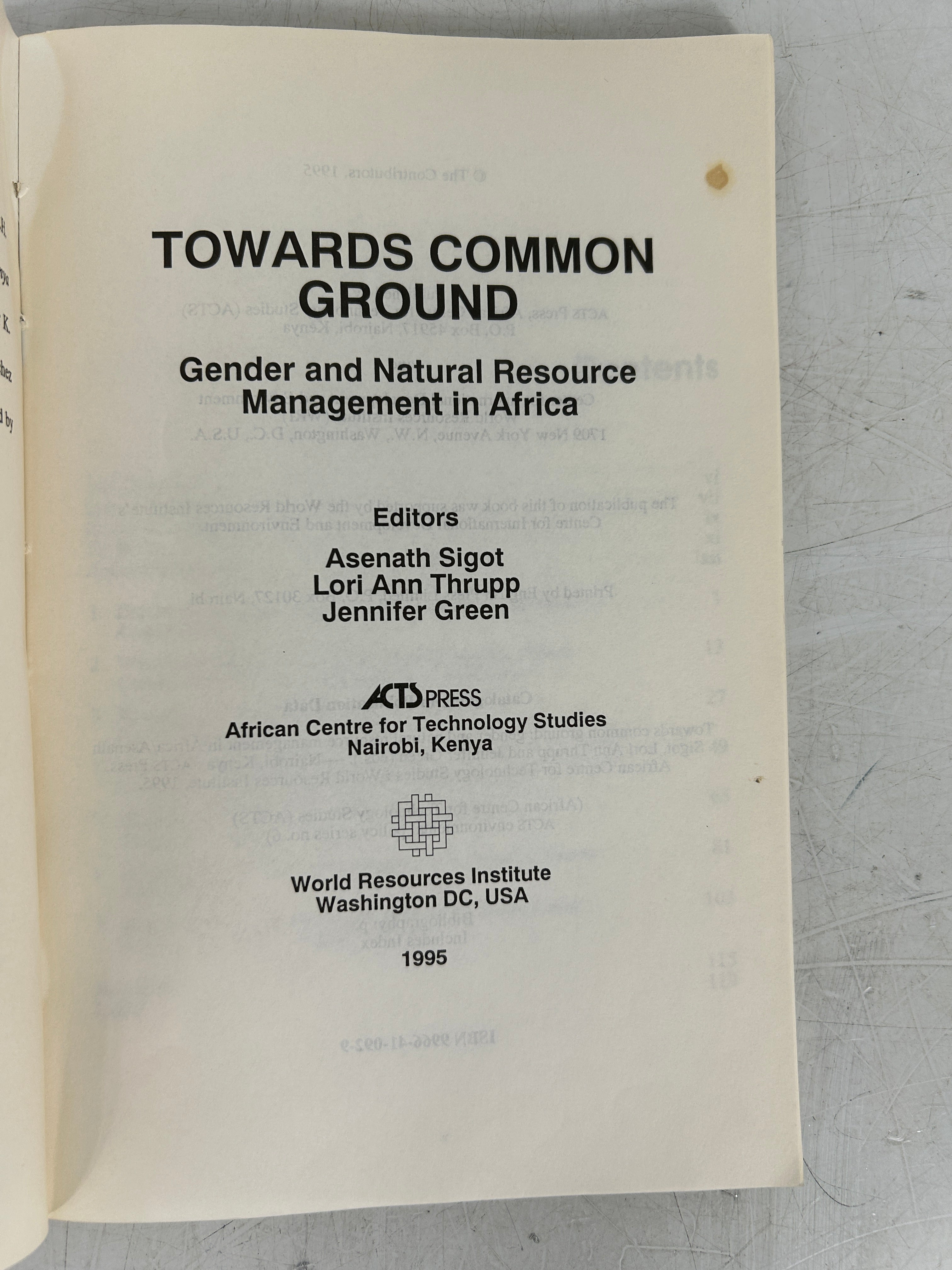 Towards Common Ground: by African Centre for Technology Studies 1995 SC