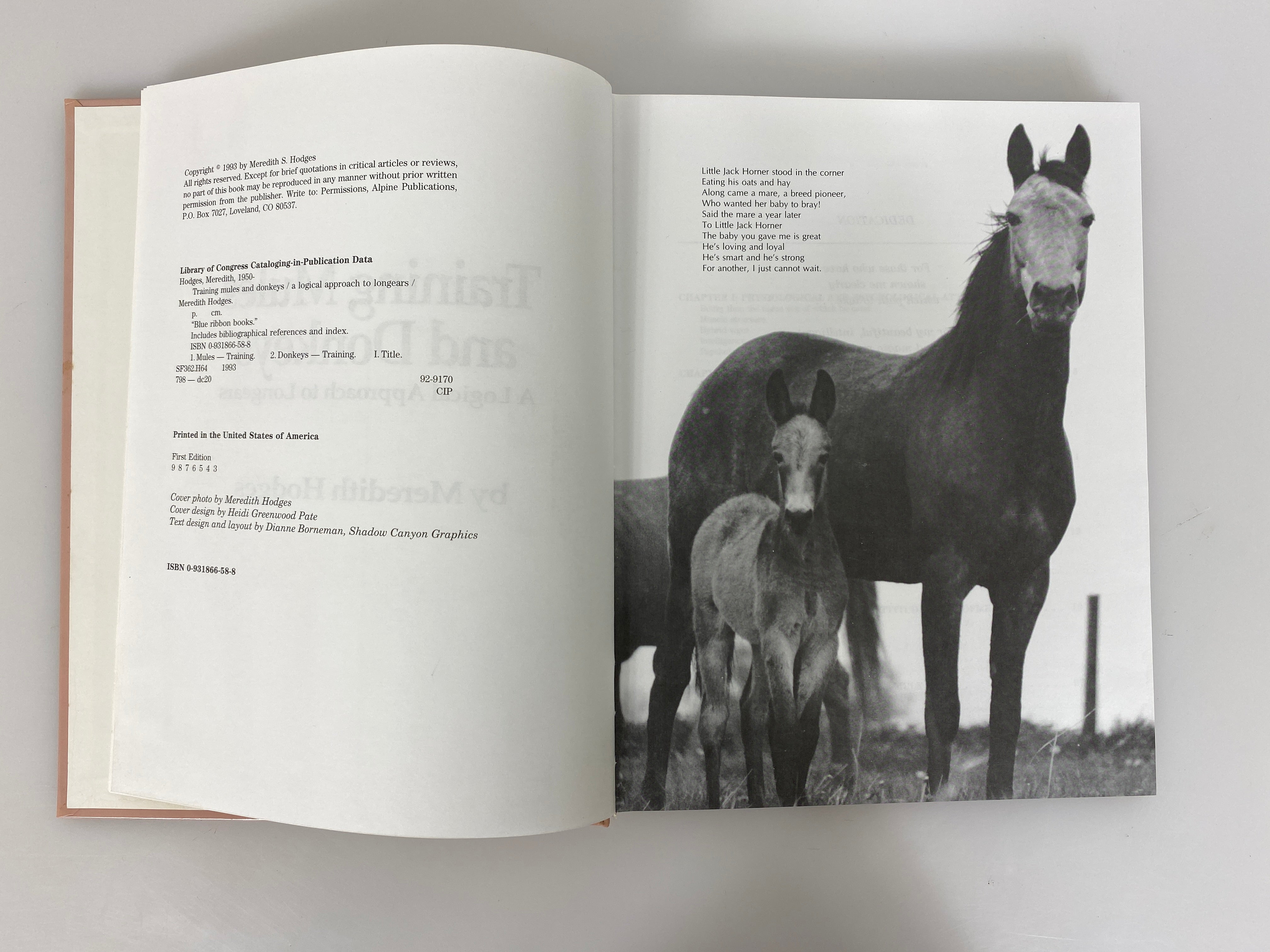 Training Mules and Donkeys by Meredith Hodges 1993 HCDJ w Signed Ephemera