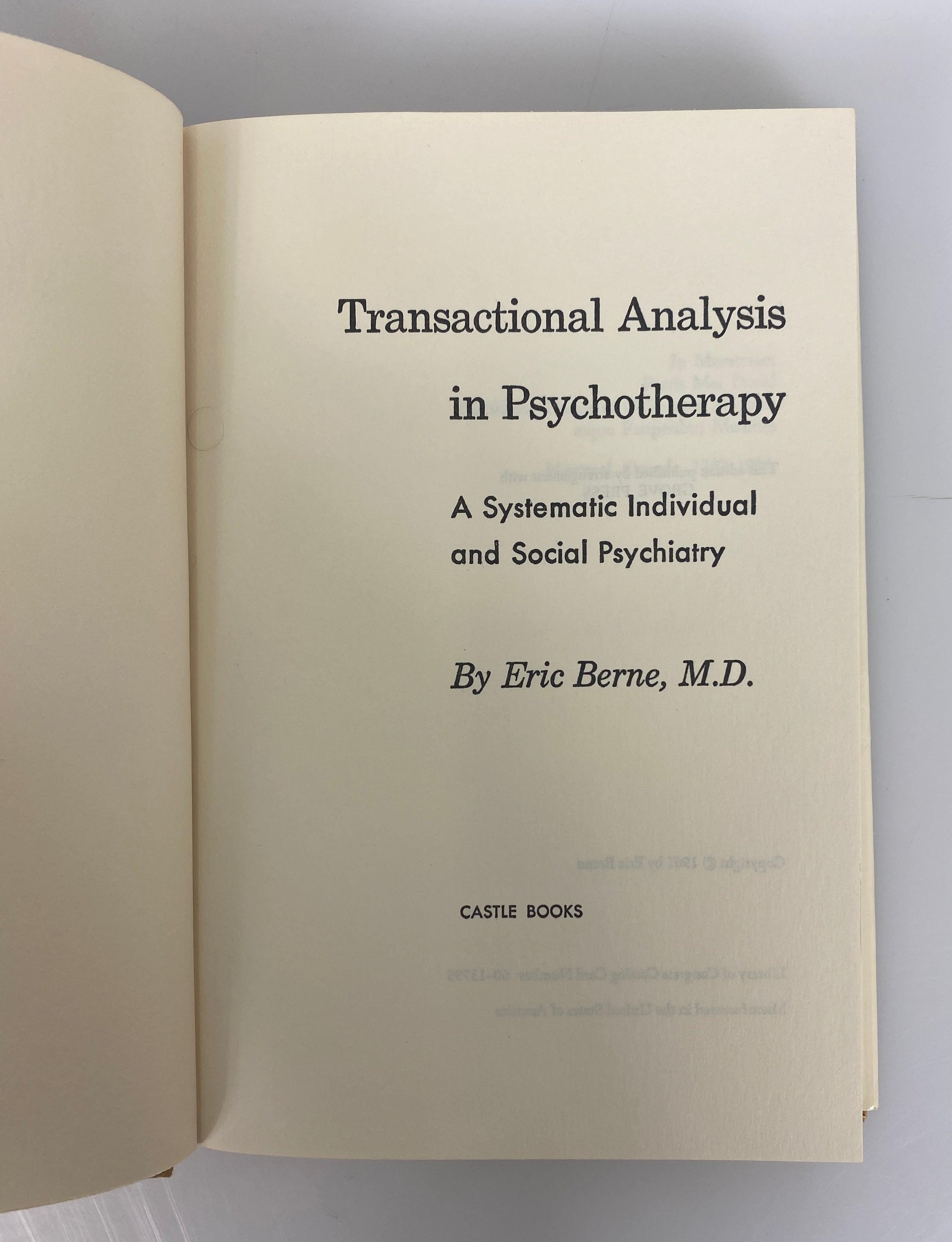 Transactional Analysis in Psychotherapy by Eric Berne 1961 Vintage HC DJ
