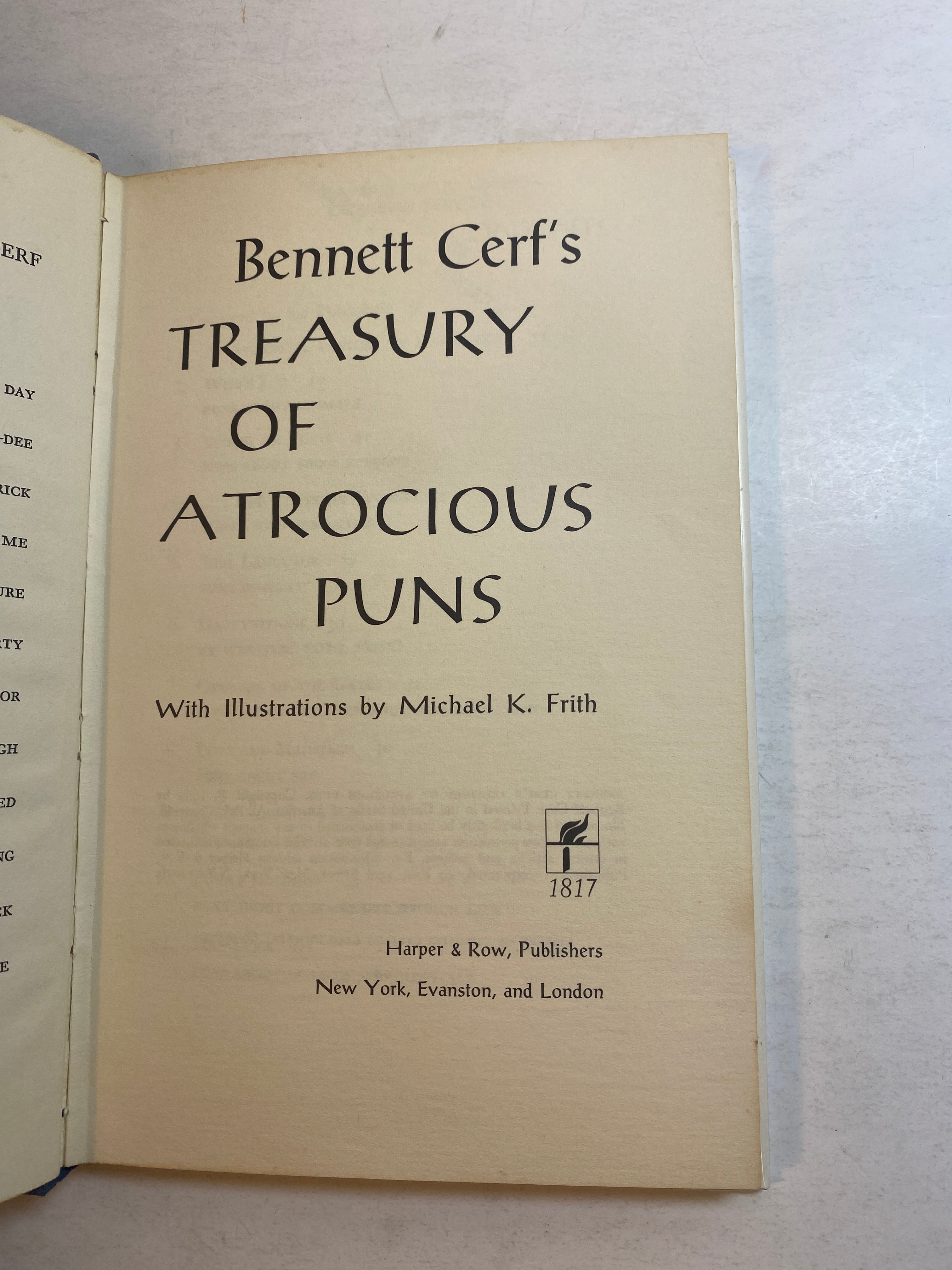 Treasury of Atrocious Puns 1968 HCDJ